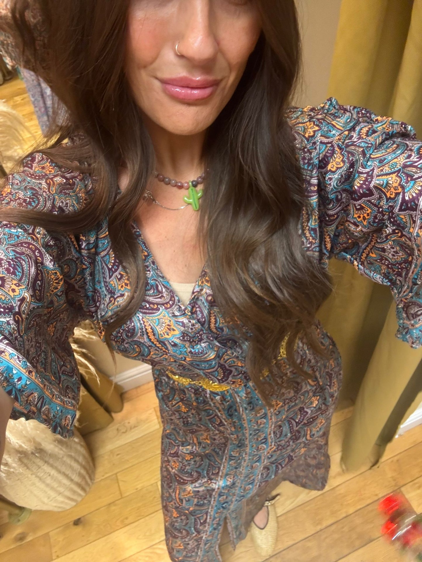 Serenity Recycled Sari Silk Maxi Dress – One Size 10-14