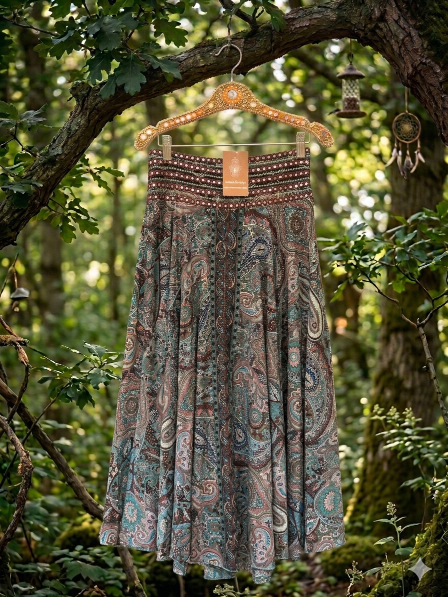 Indra Brown Embellished Boho Culottes