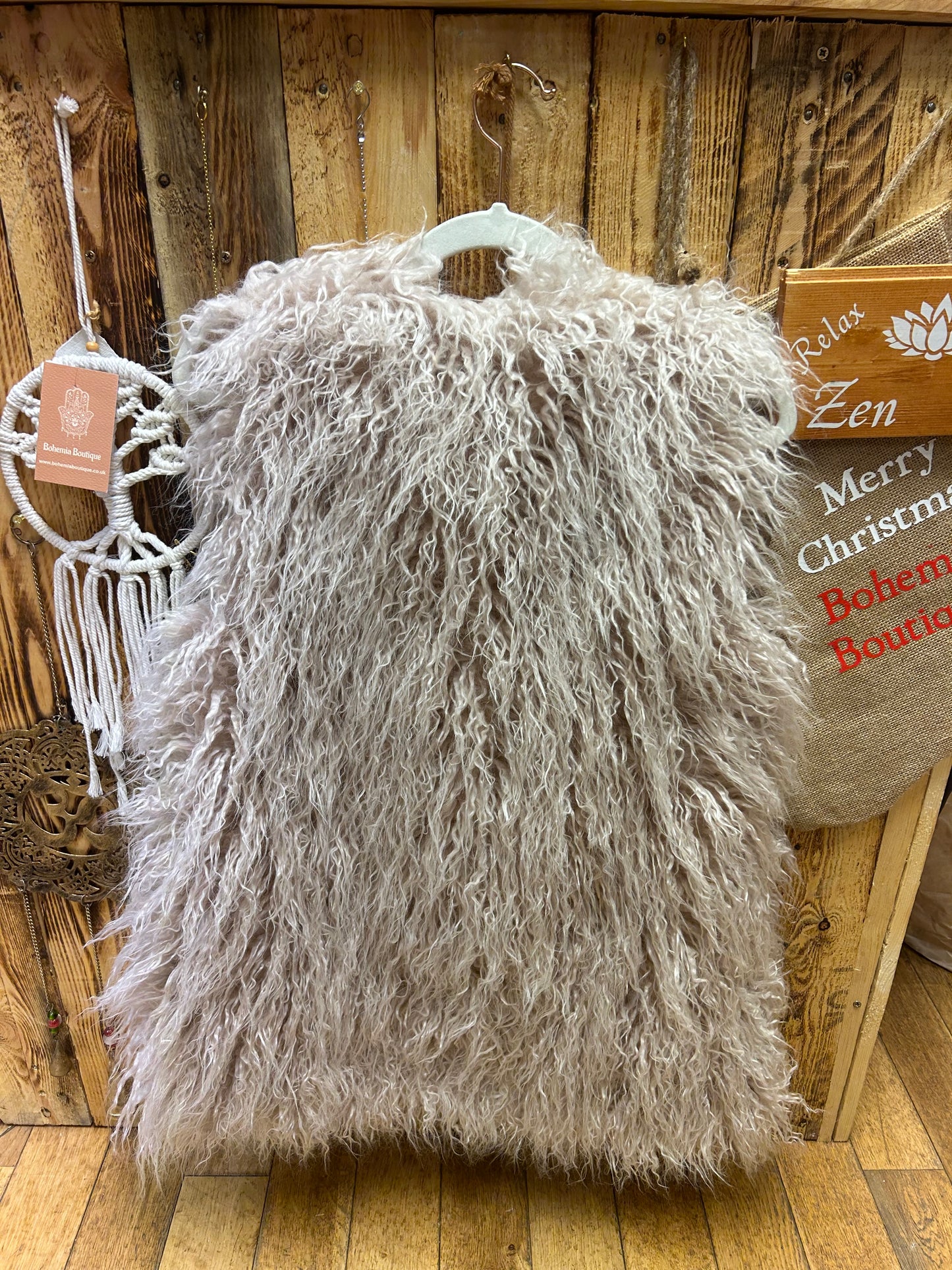 Shaggy Cream Faux Fur Gilet