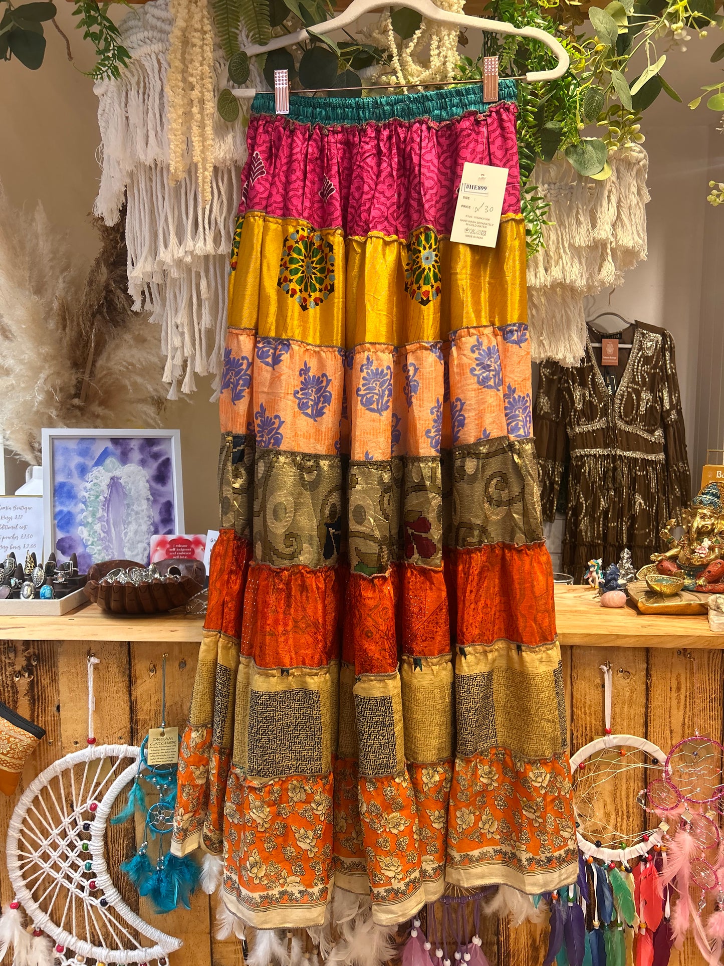 Gypsy Soul Recycled Sari Silk Skirt