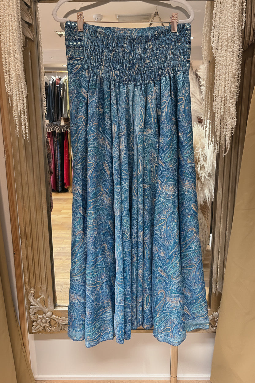 Indra light blue embellished Boho Palazzo Pants one size 10-14