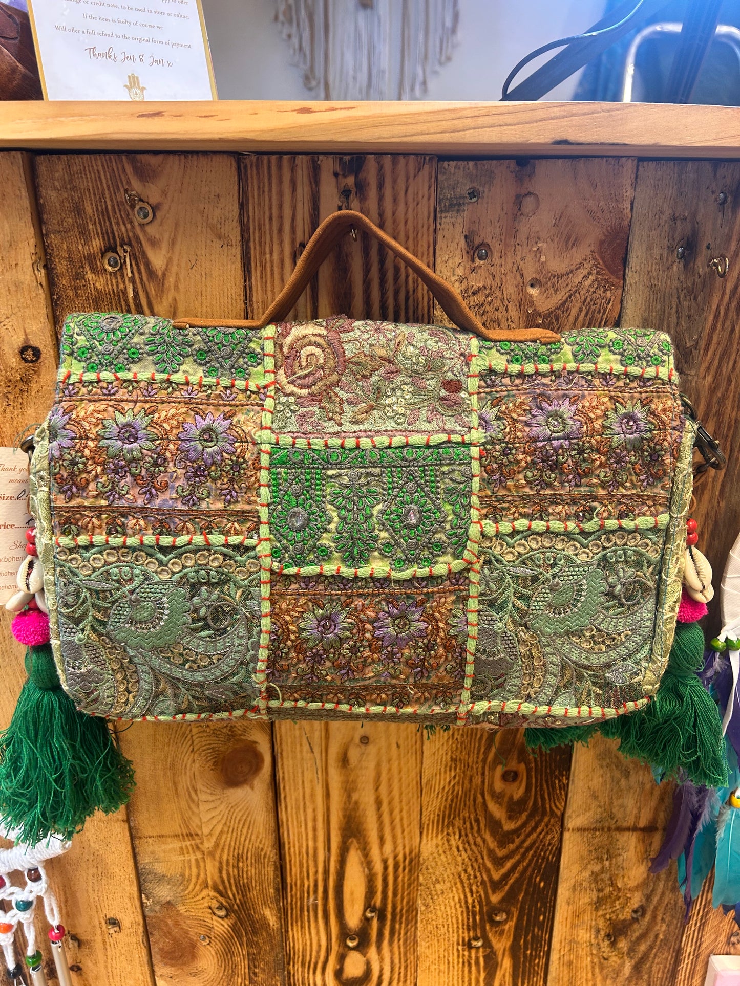 Banjara Patchwork Boho Bag with Shells, Beads & Tassels