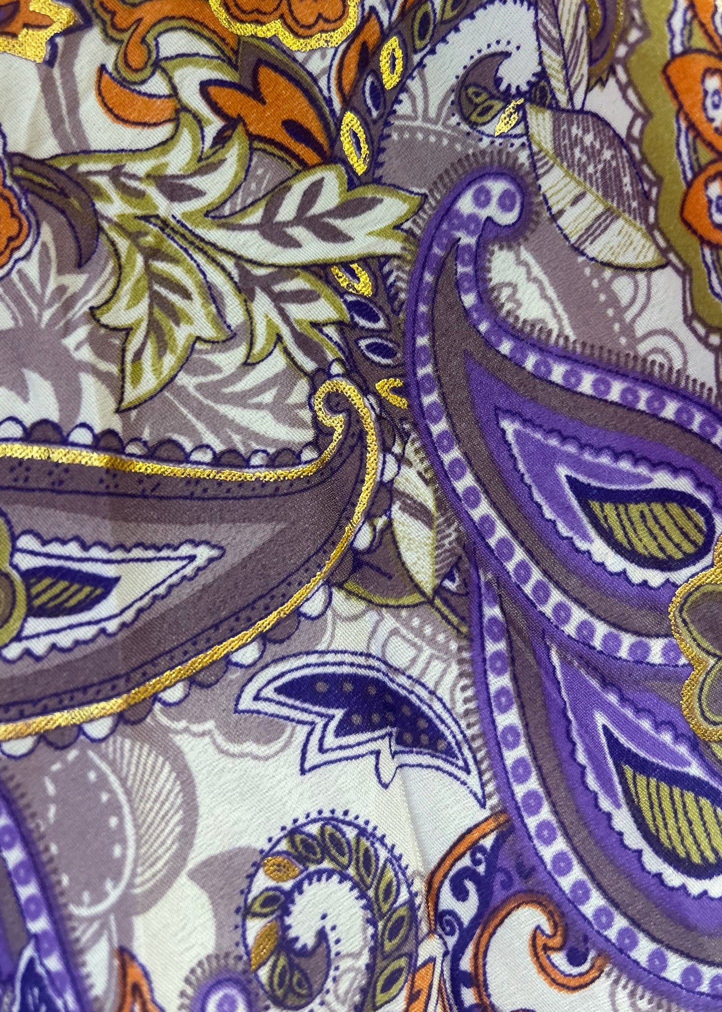 Bell Sleeve Butterfly Top – Purple Paisley Print