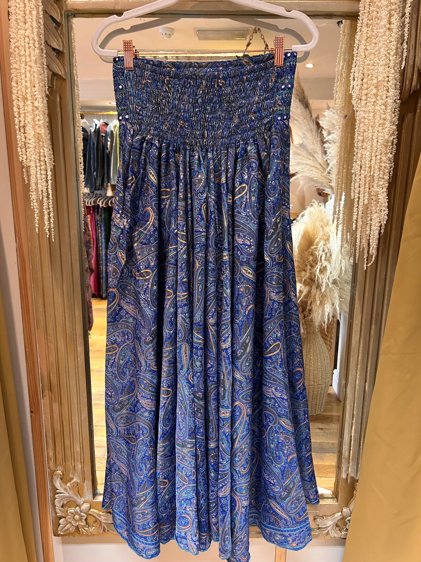 Indra Ocean blue embellished Boho Palazzo Pants one size 10-14