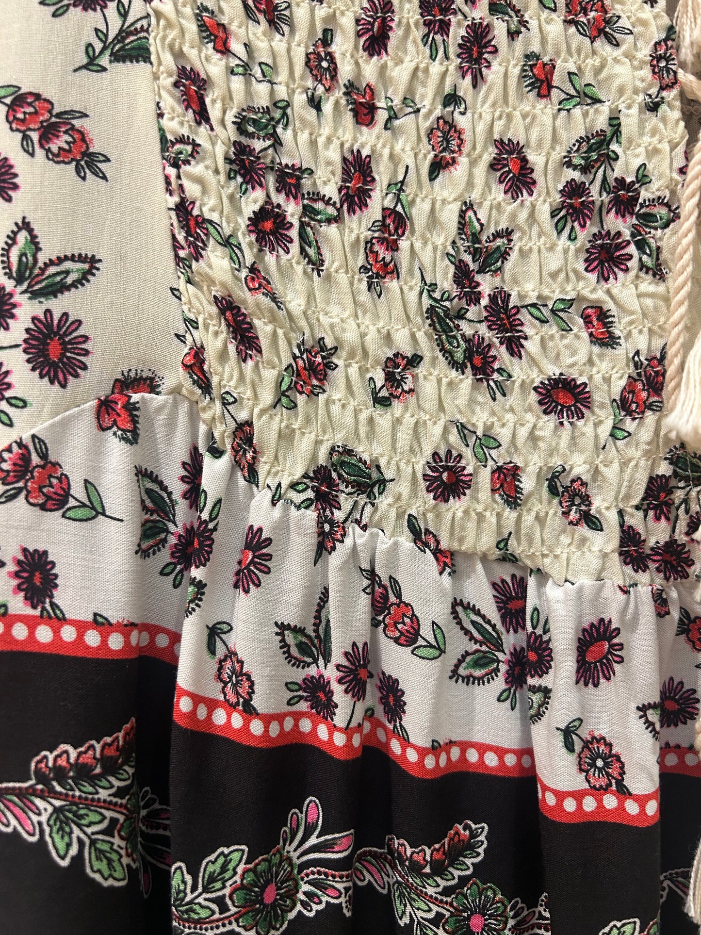 Gold & Silver Paris Ditsy Print Boho Blouse one size 12-14
