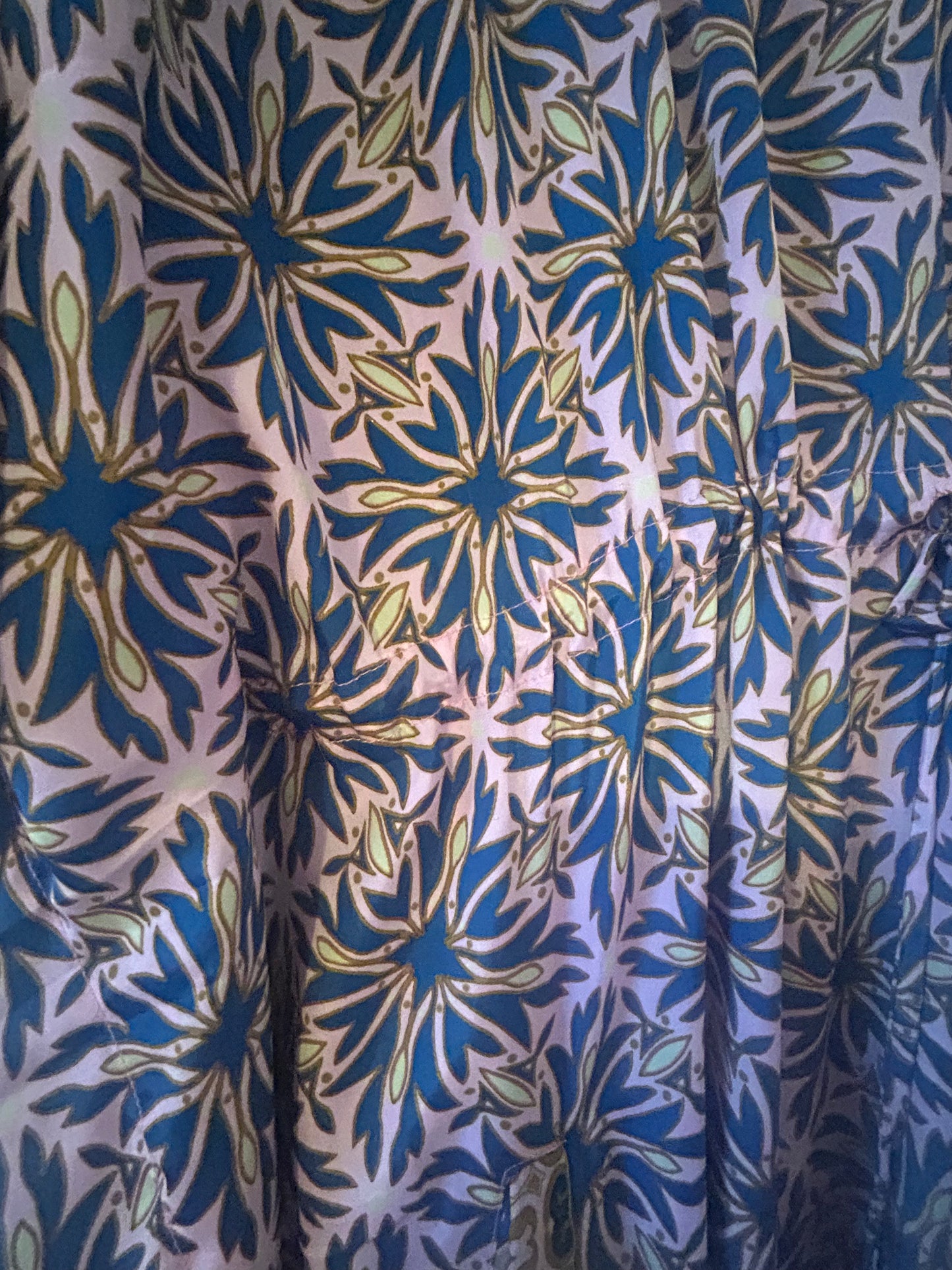 Kindred Geo Recycled Sari Silk Maxi Kaftan – One Size 10-18