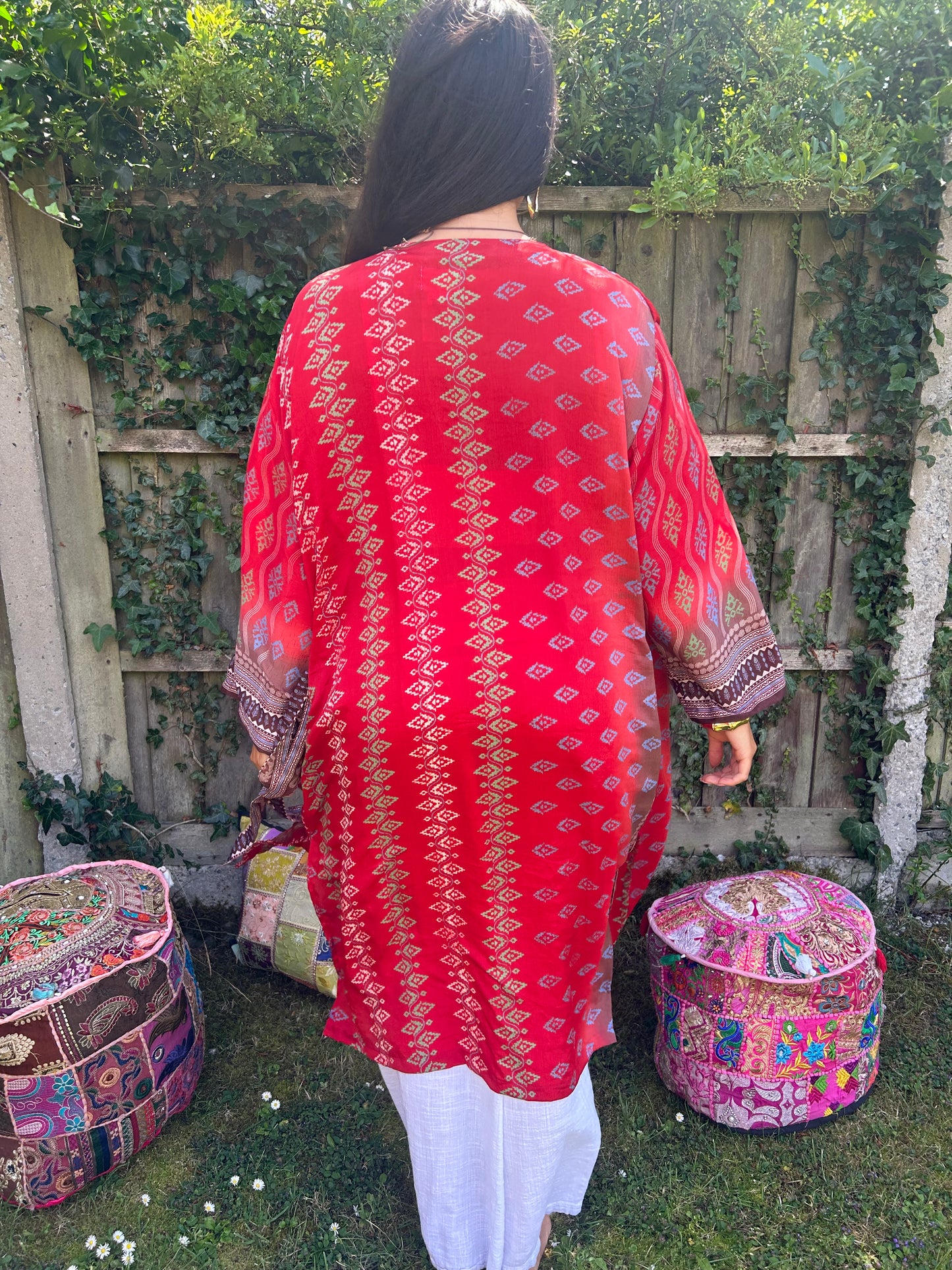 Luna Recycled Sari Silk Kimono