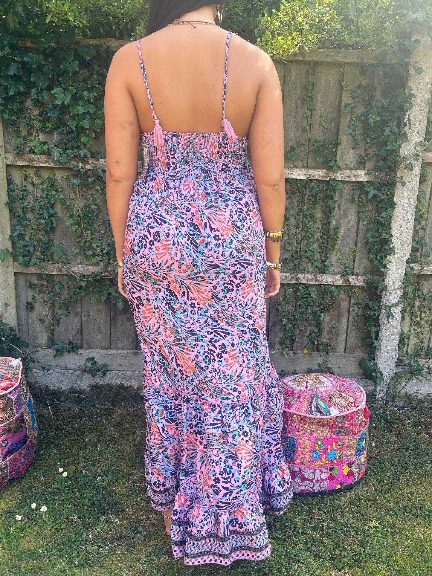 Moksha 🙏Recycled Sari Silk Stappy Maxi Dress