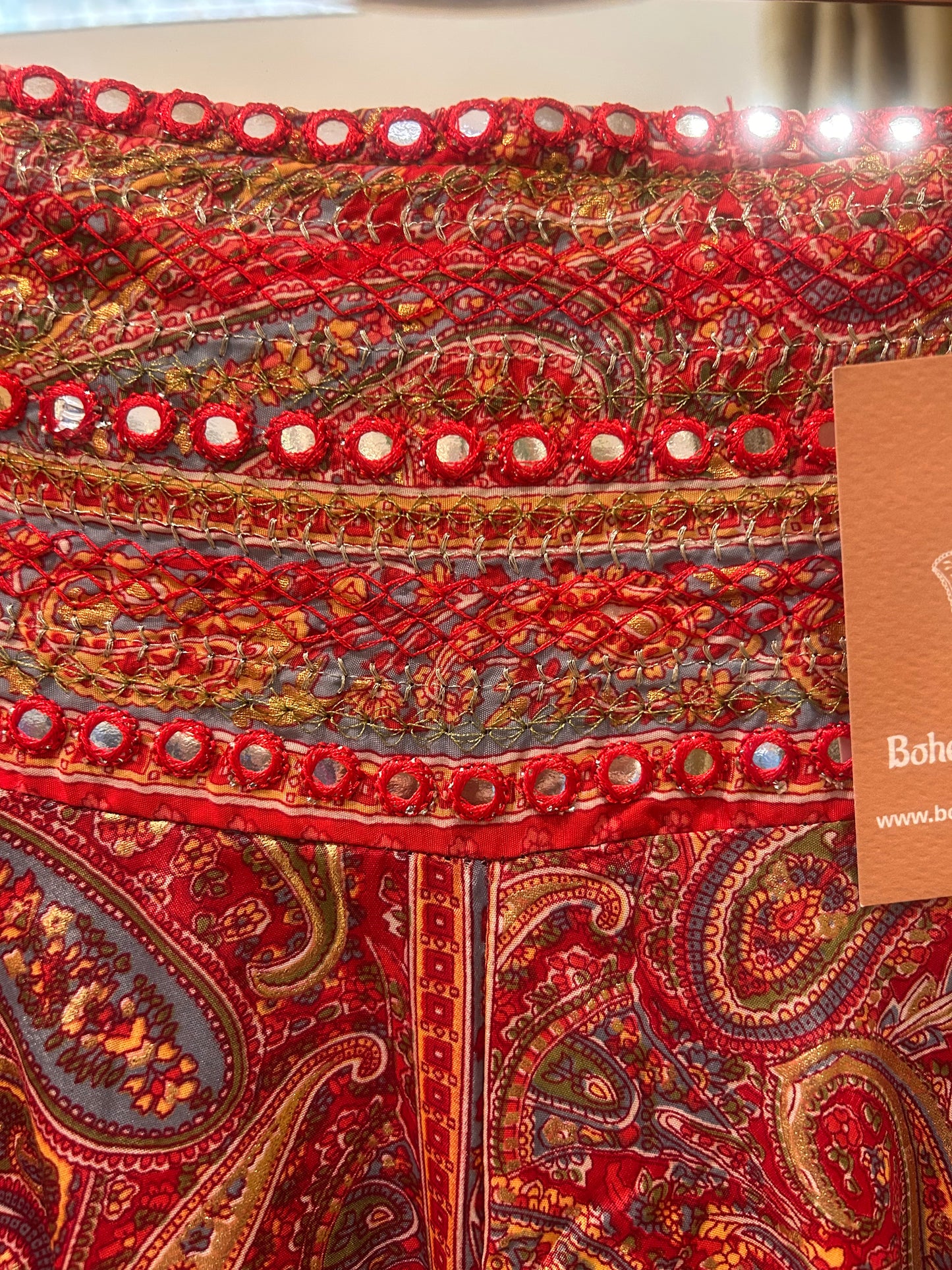 Indra burnt red embellished Boho Palazzo Pants one size 10-14