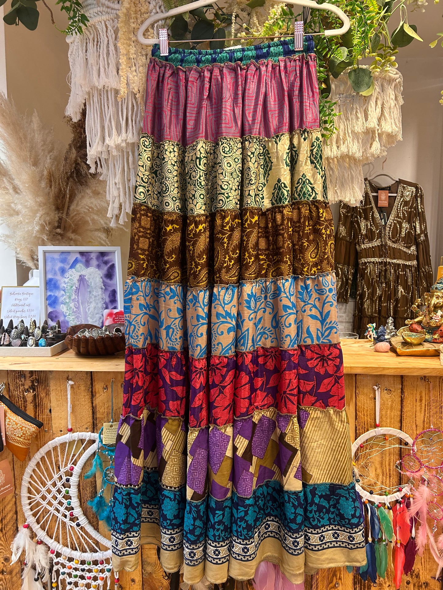 Gypsy Soul Recycled Sari Silk Skirt