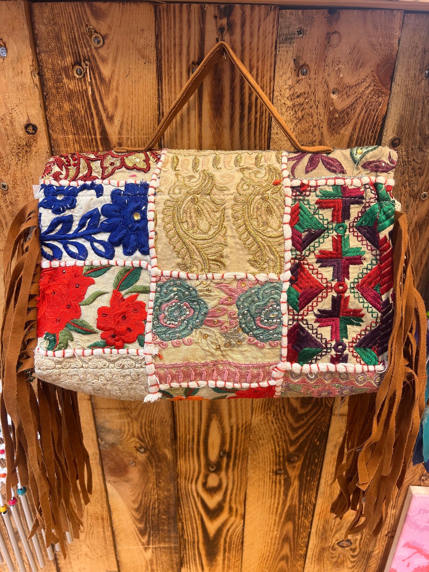 Banjara Patchwork Boho Bag with Shells, Beads & Tassels