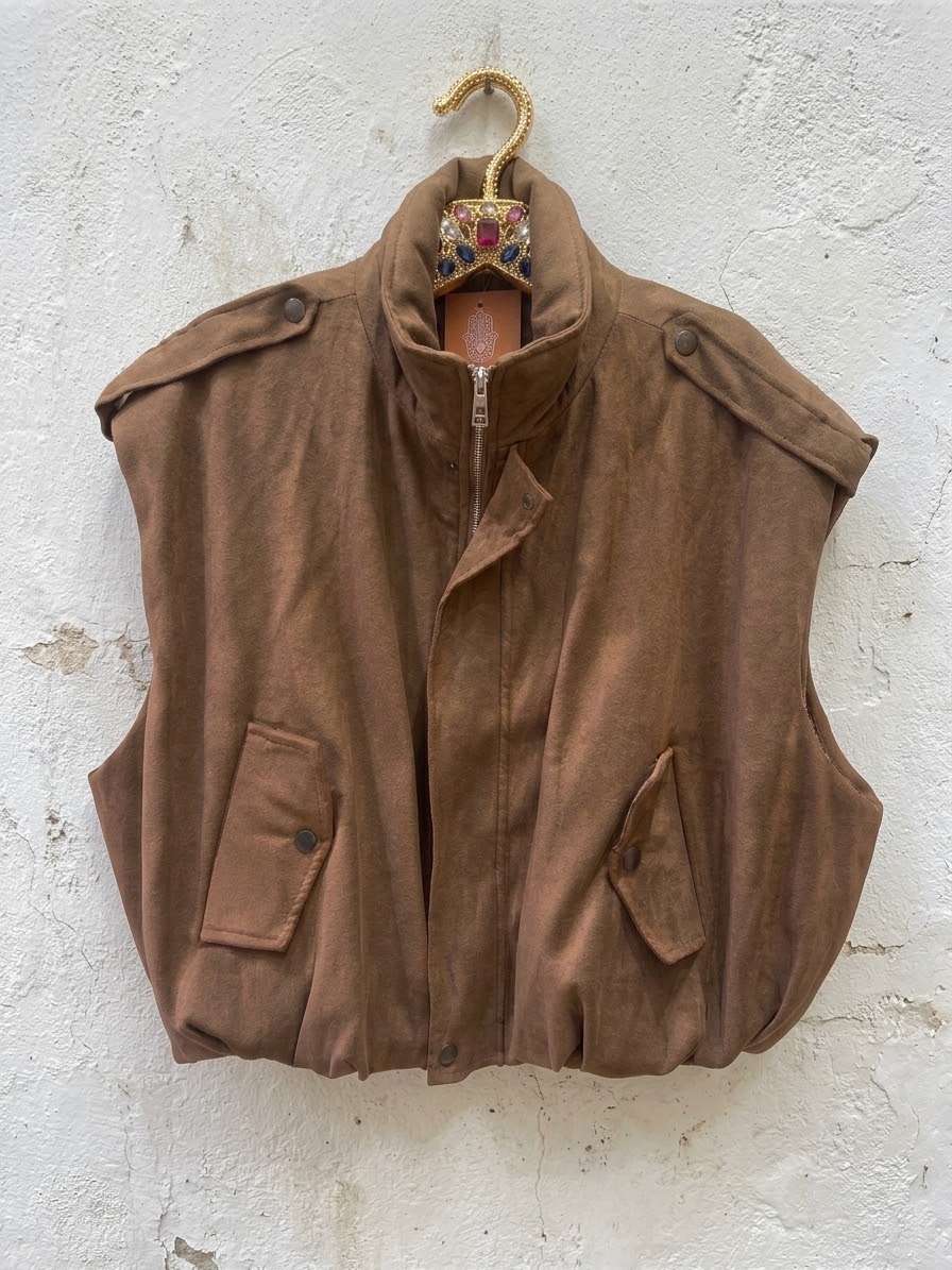 Tan Suedette Gilet one size 12-16