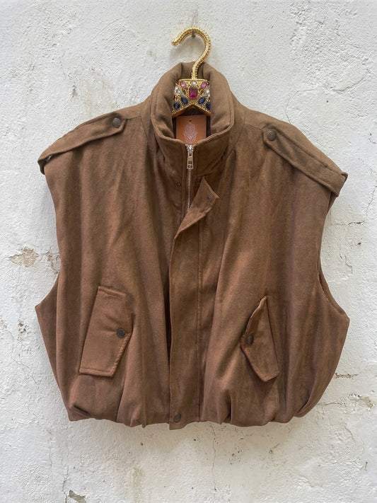 Tan Suedette Gilet one size 12-16