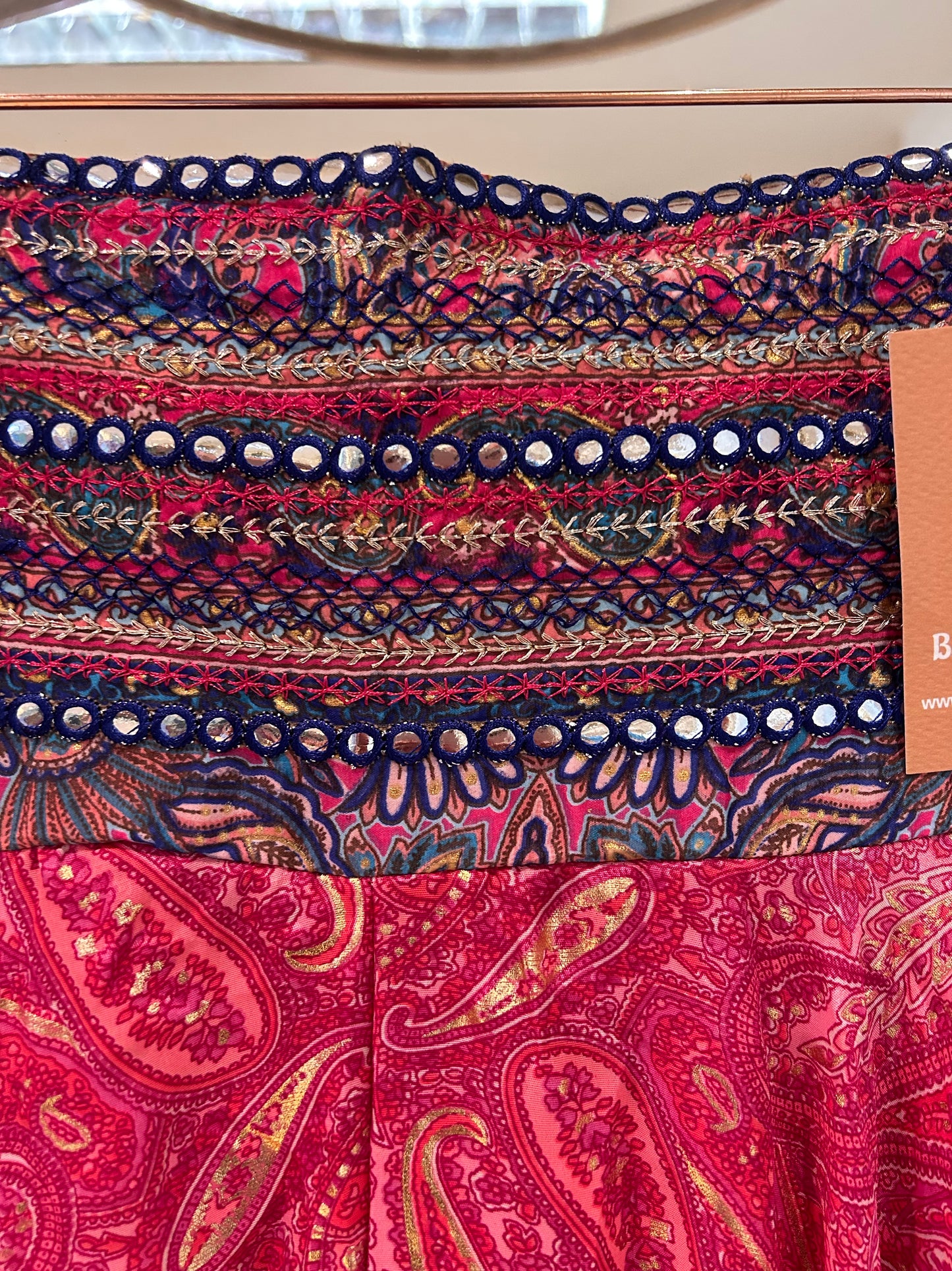 Indra deep pink embellished Boho Palazzo Pants one size 10-14