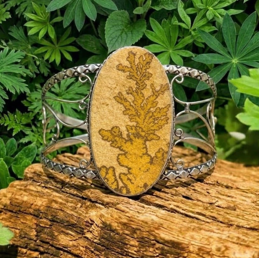 Handcrafted Swirl Unpolished Raw Pyrite Cuff