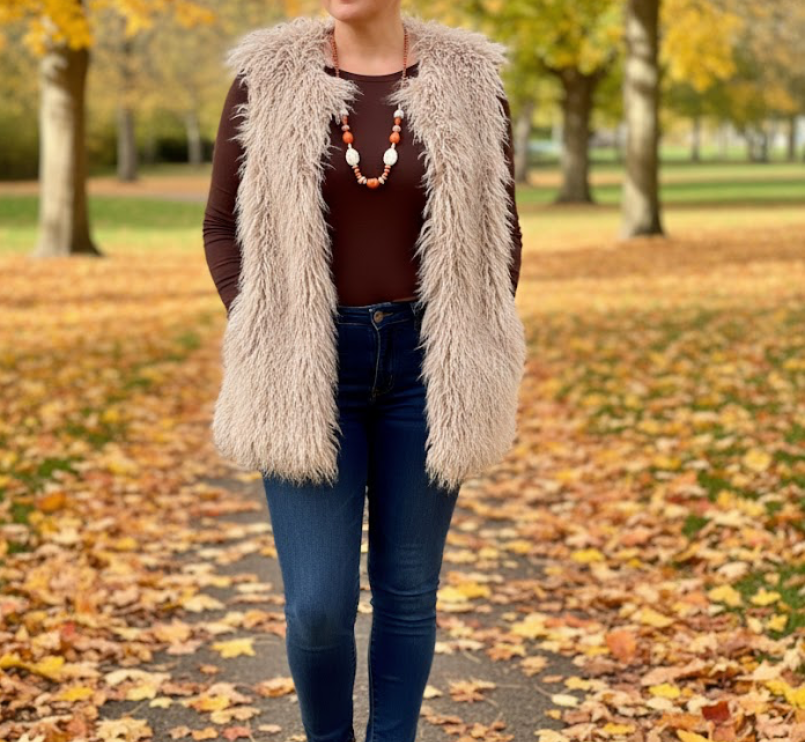 Shaggy Cream Faux Fur Gilet