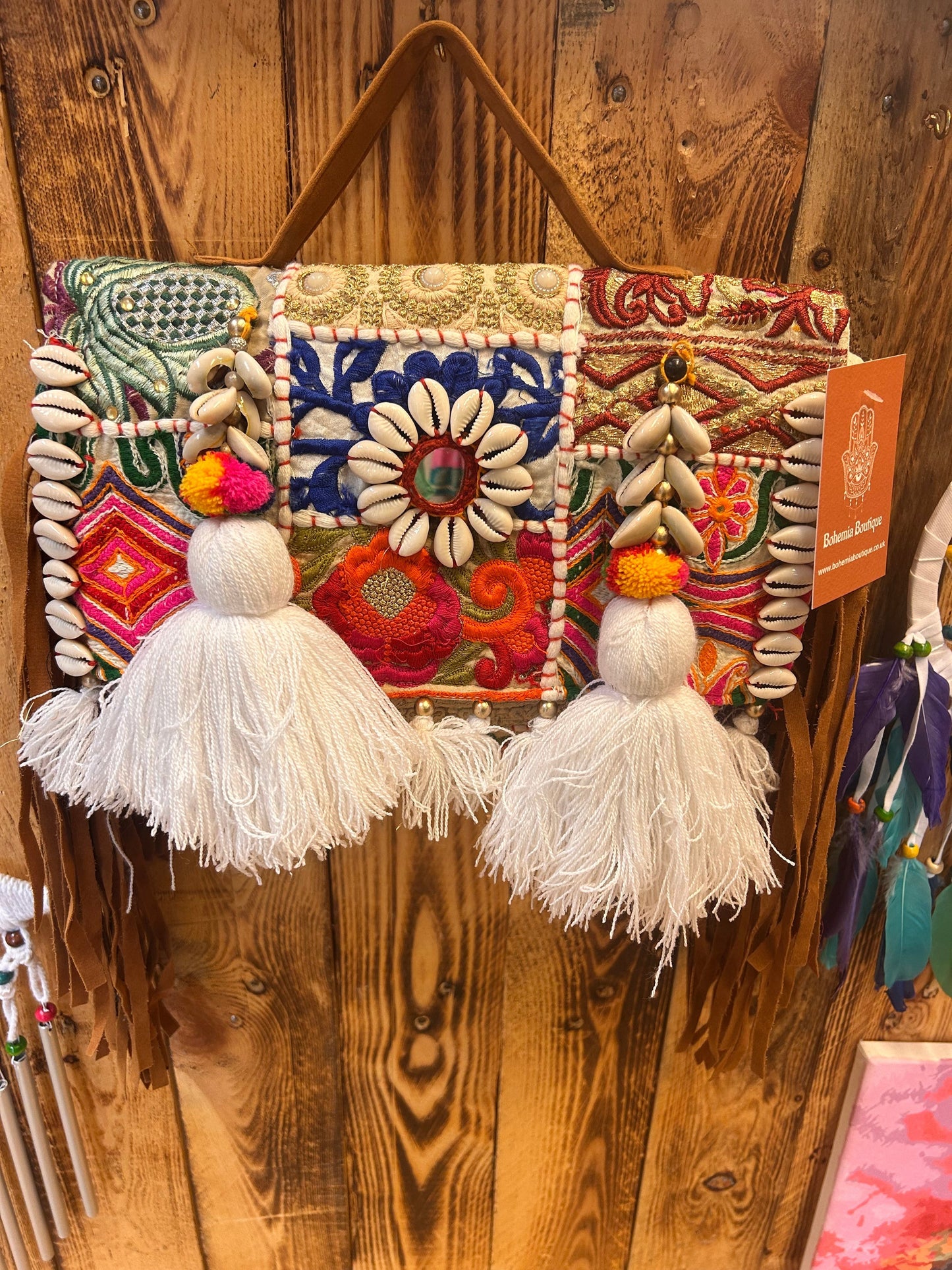 Banjara Patchwork Boho Bag with Shells, Beads & Tassels