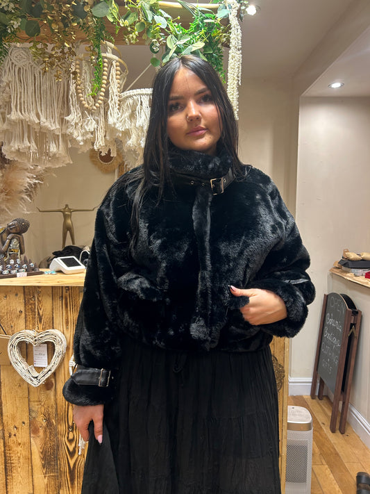 Faux Fur Biker Jacket