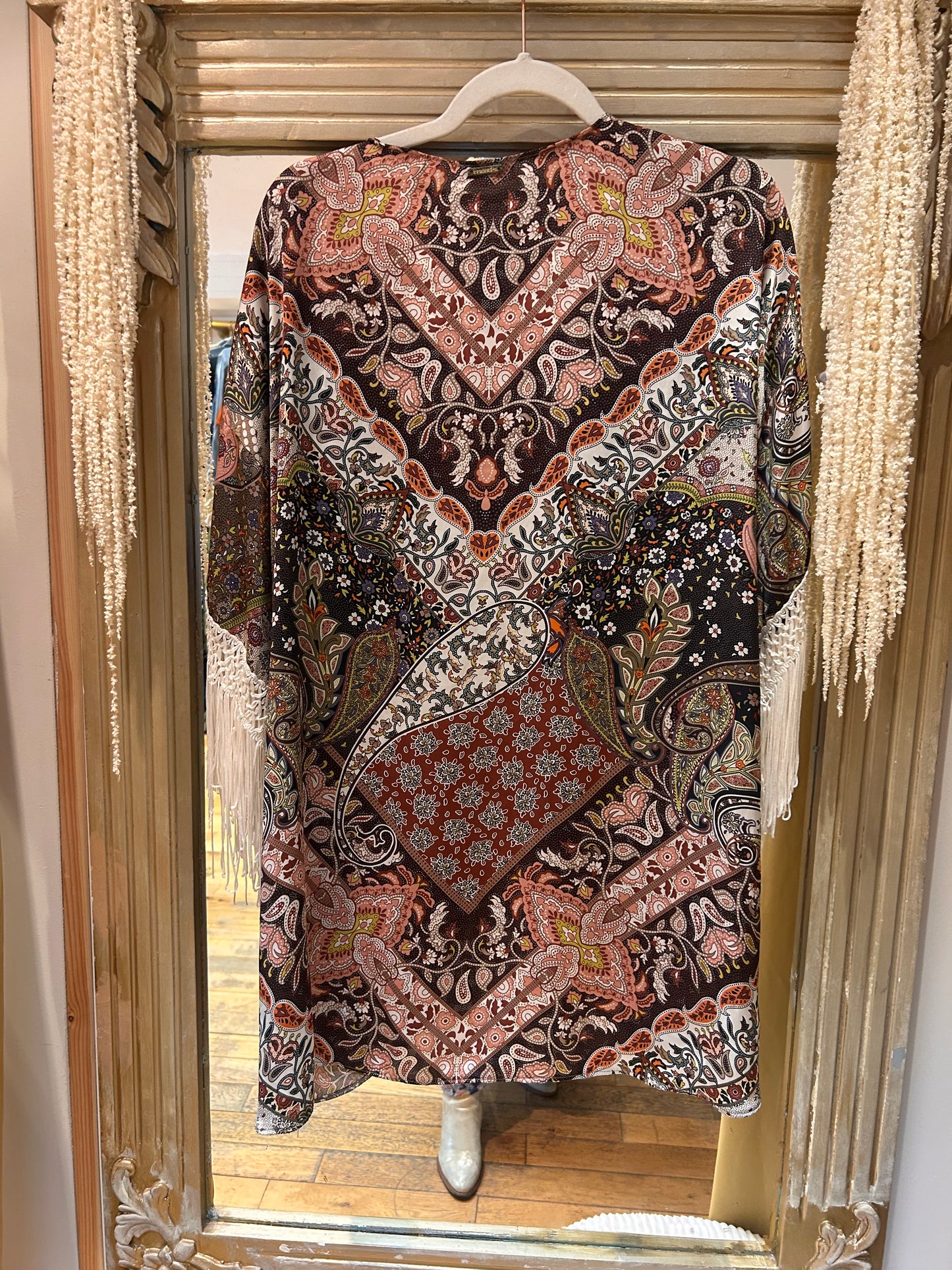Wanderer Recycled Sari Silk Short Kimono one size 10-14