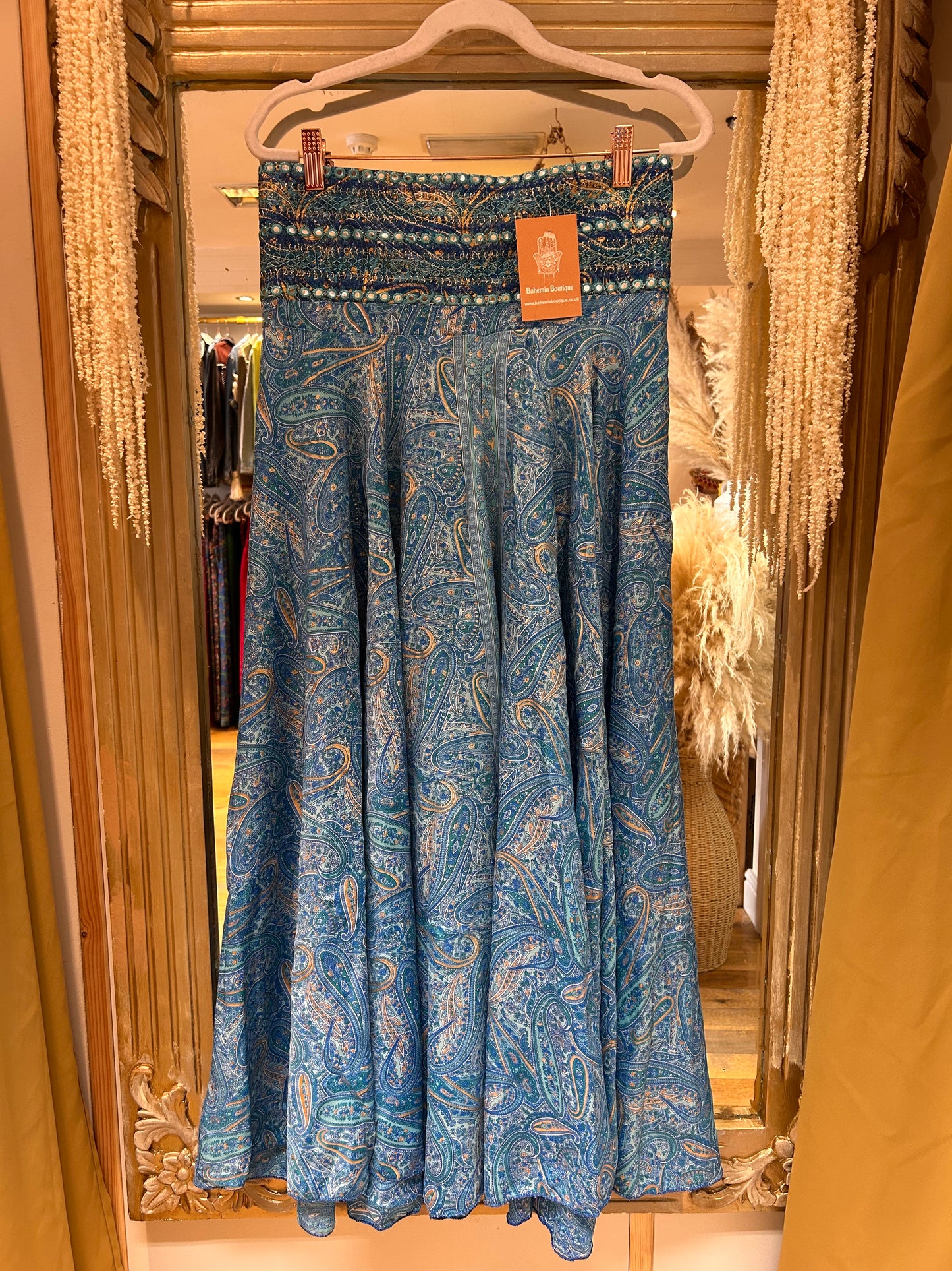 Indra light blue embellished Boho Palazzo Pants one size 10-14