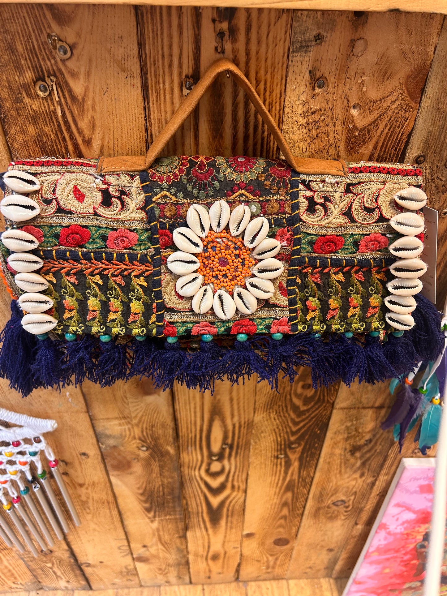 Banjara Patchwork Boho Bag with Shells, Beads & Tassels