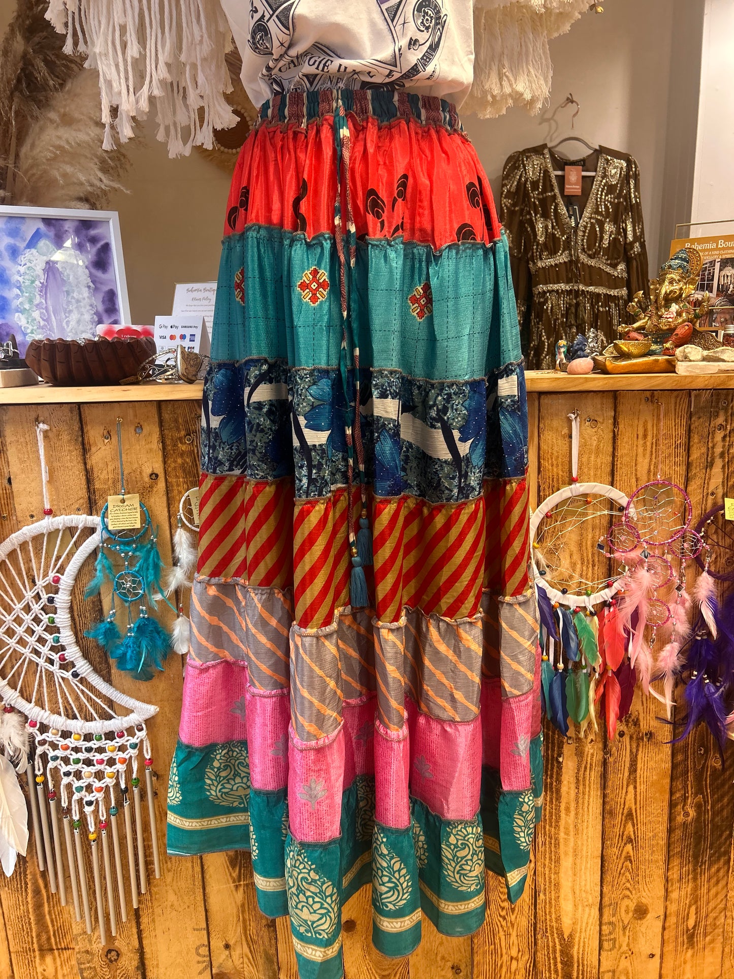 Gypsy Soul Recycled Sari Silk Skirt