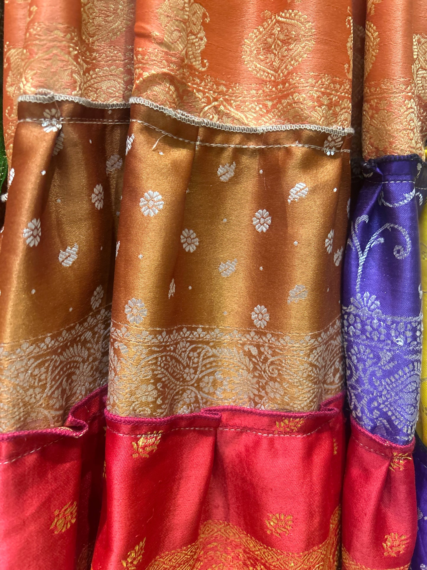 Patchwork Recycled Sari Silk Dress One Size 8-10
