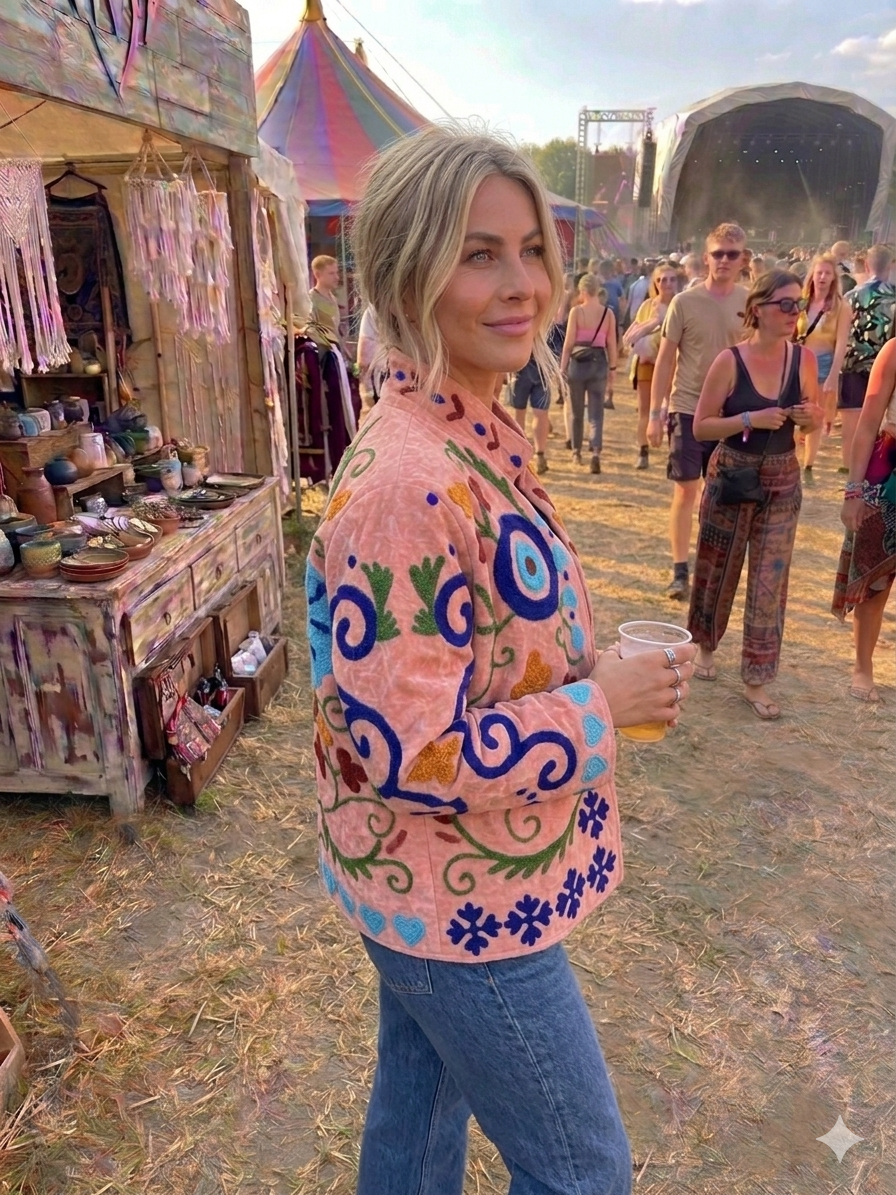 Suzani One of a Kind Velvet Embroidered Jacket
