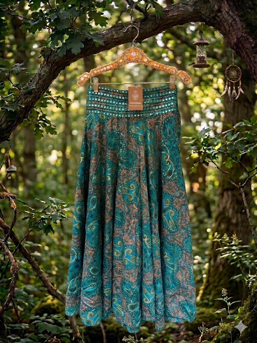 Indra Teal Embellsihed Boho Culottes