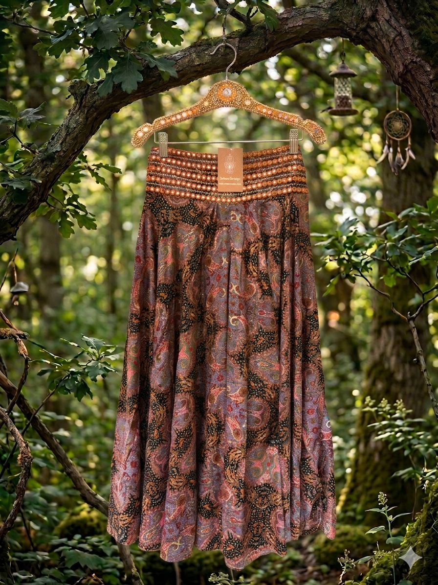 Indra Burnt orange  Embellished Boho Culottes