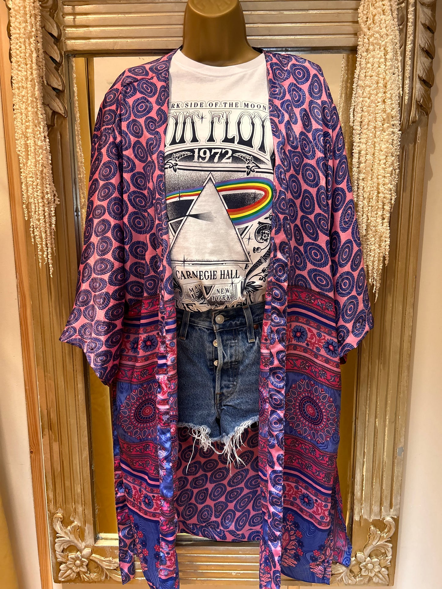 Kali One of a Kind Recycled Sari Silk Kimono