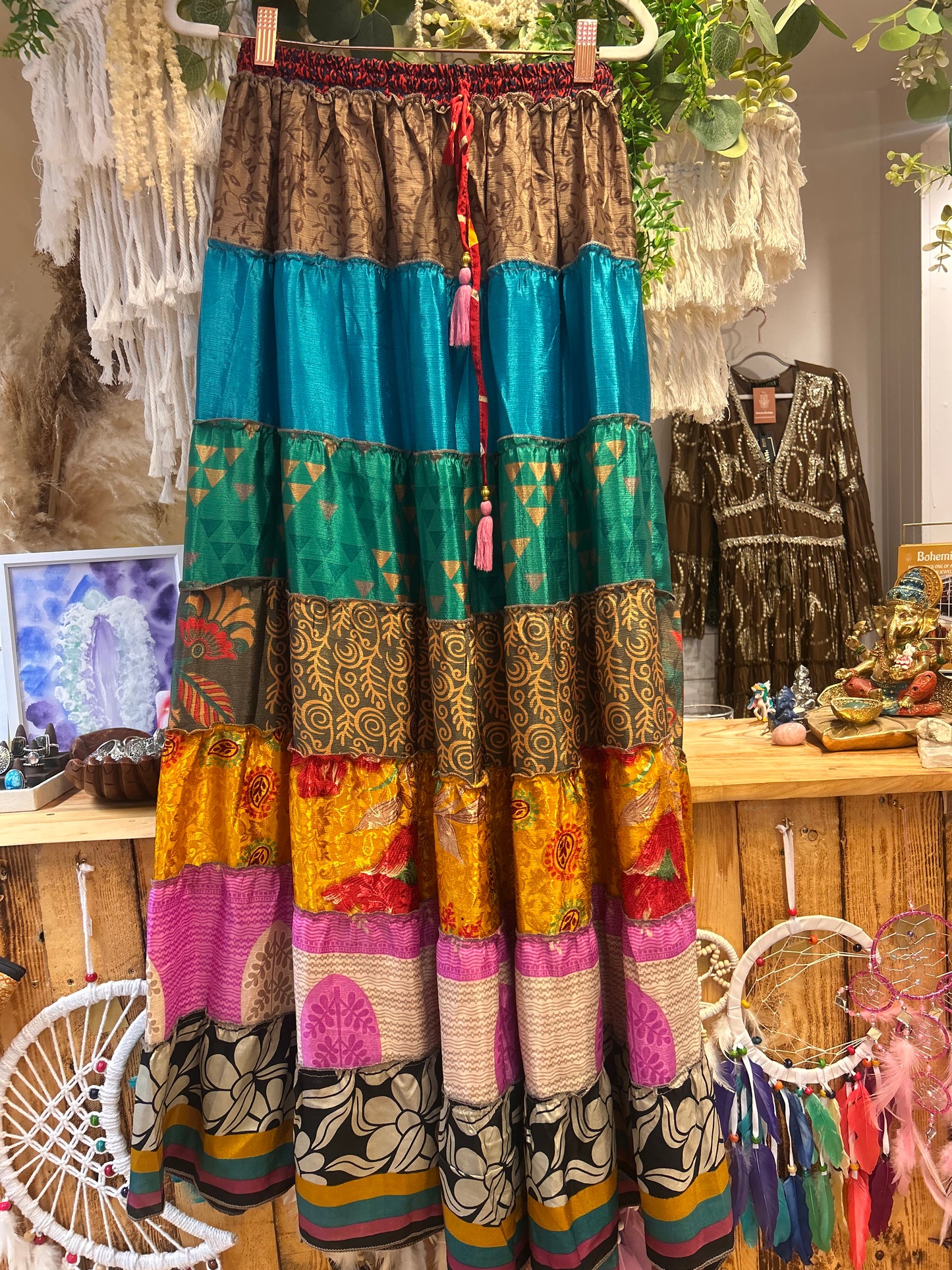 Gypsy Soul Recycled Sari Silk Skirt