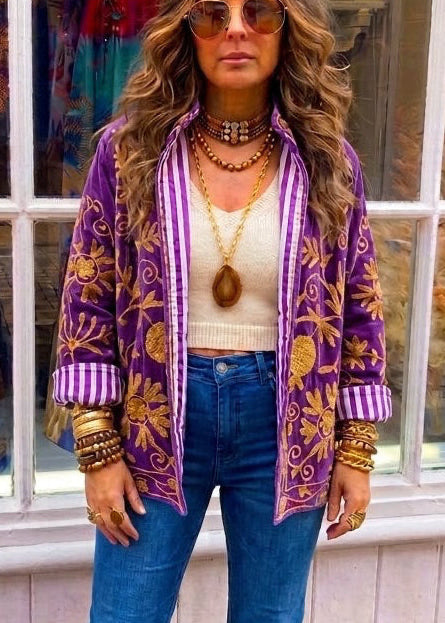 Suzani Velvet Embroidered Jacket size 8-12