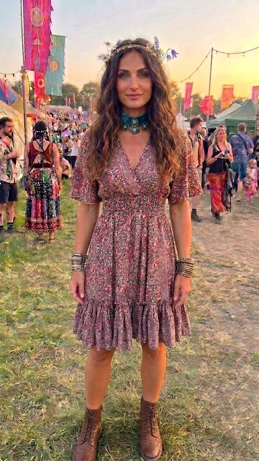 Sundance Recycled Sari Silk Wrap Dress