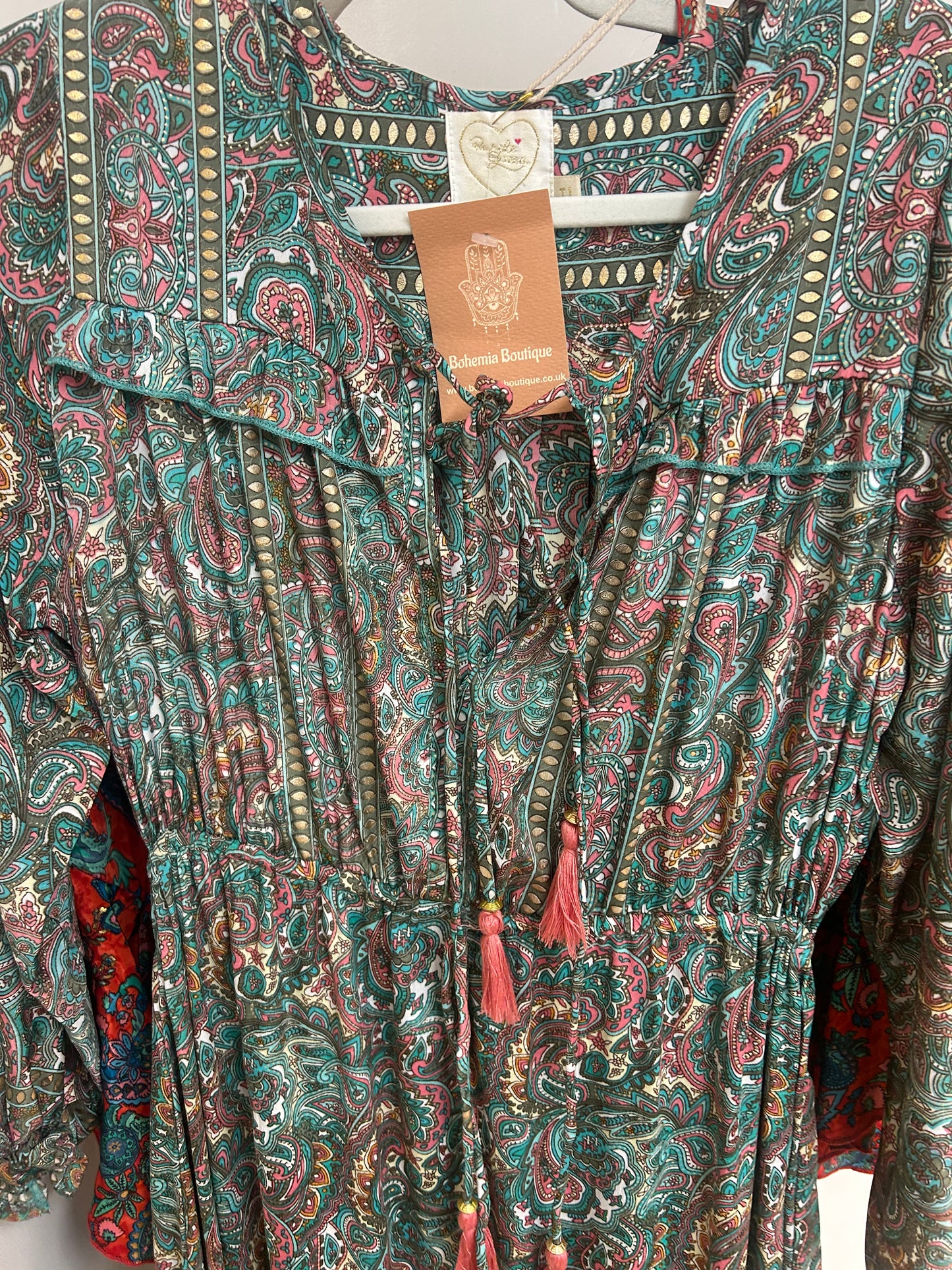 Wanderer Recycled Sari Silk Paisley Maxi Dress