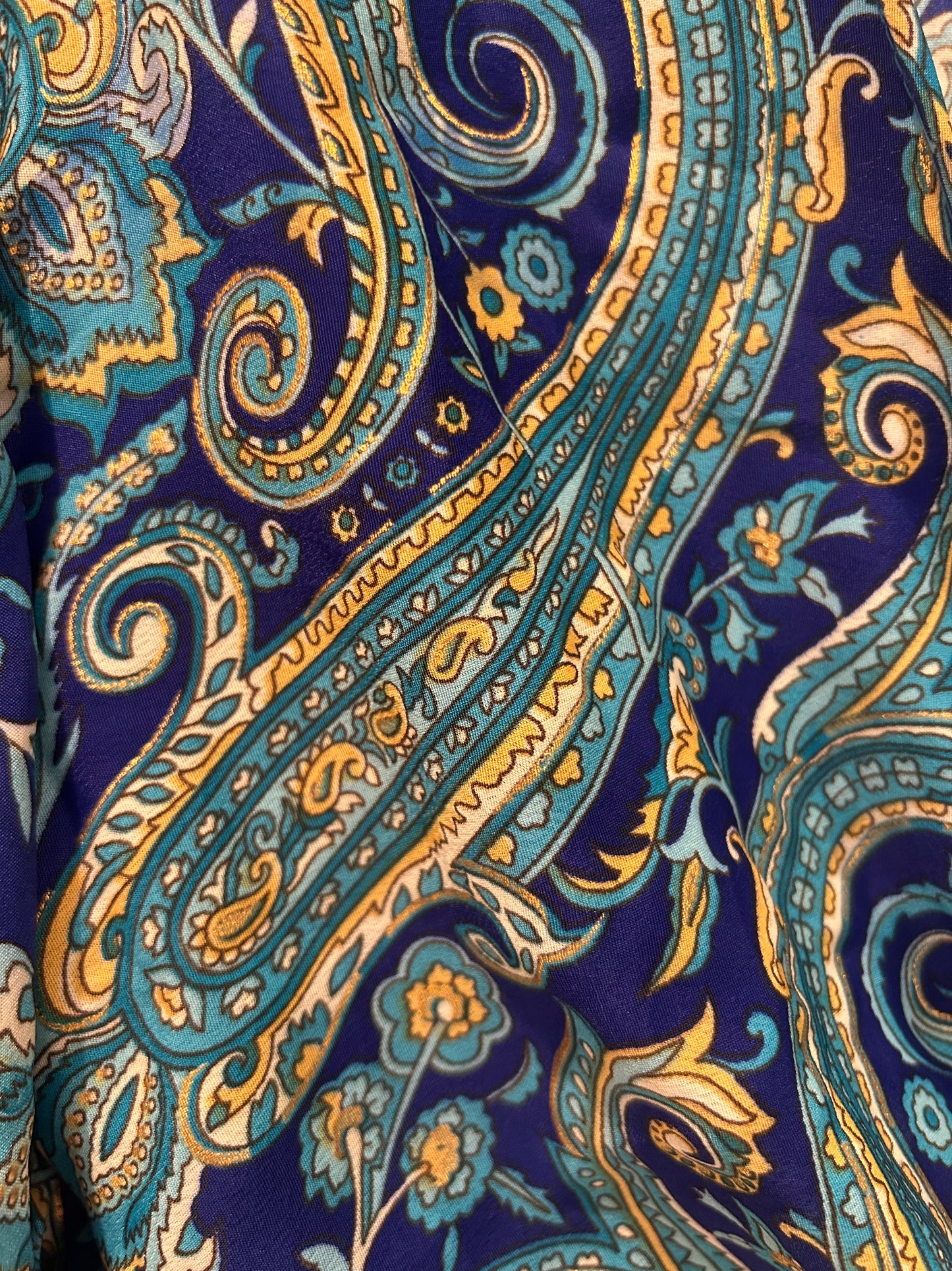 Bell Sleeve Butterfly Top – Blue Paisley Print