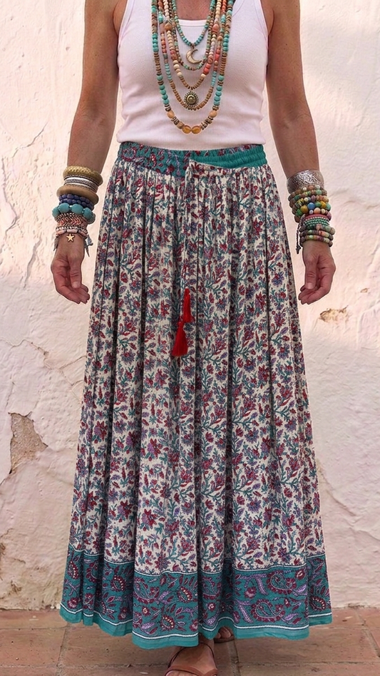 Free spirit -Ditsy Printed Maxi Skirt