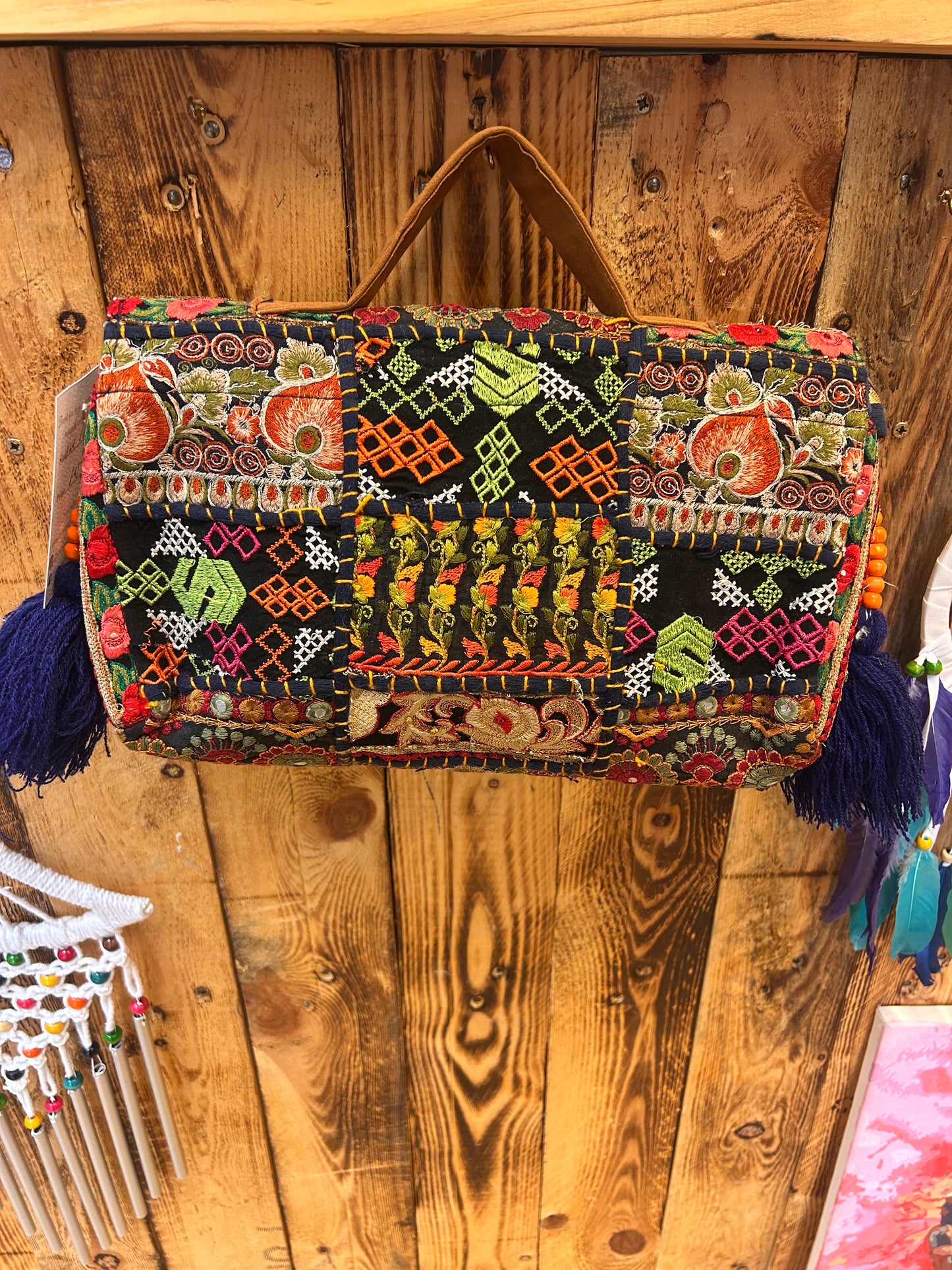 Banjara Patchwork Boho Bag with Shells, Beads & Tassels