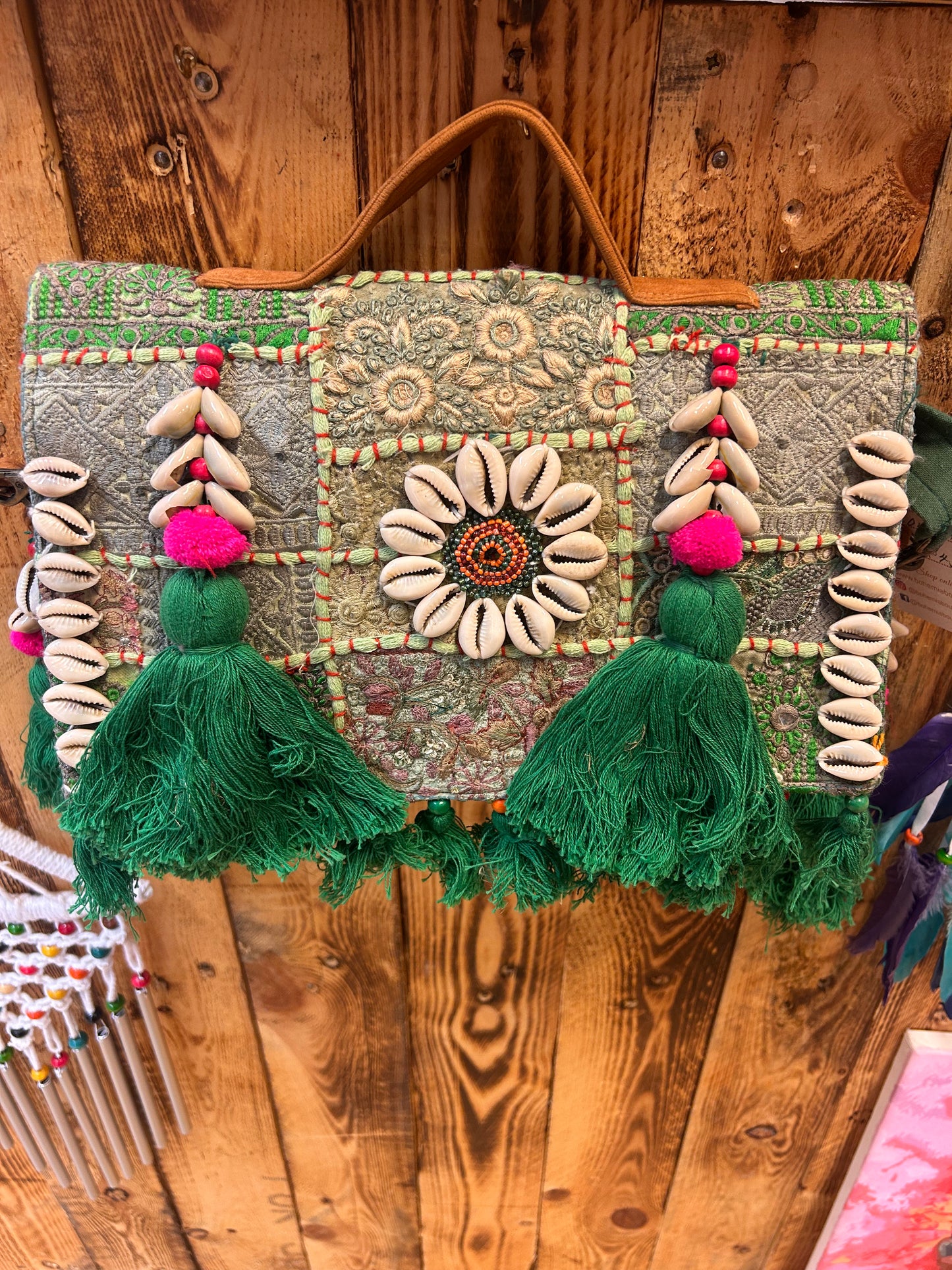 Banjara Patchwork Boho Bag with Shells, Beads & Tassels