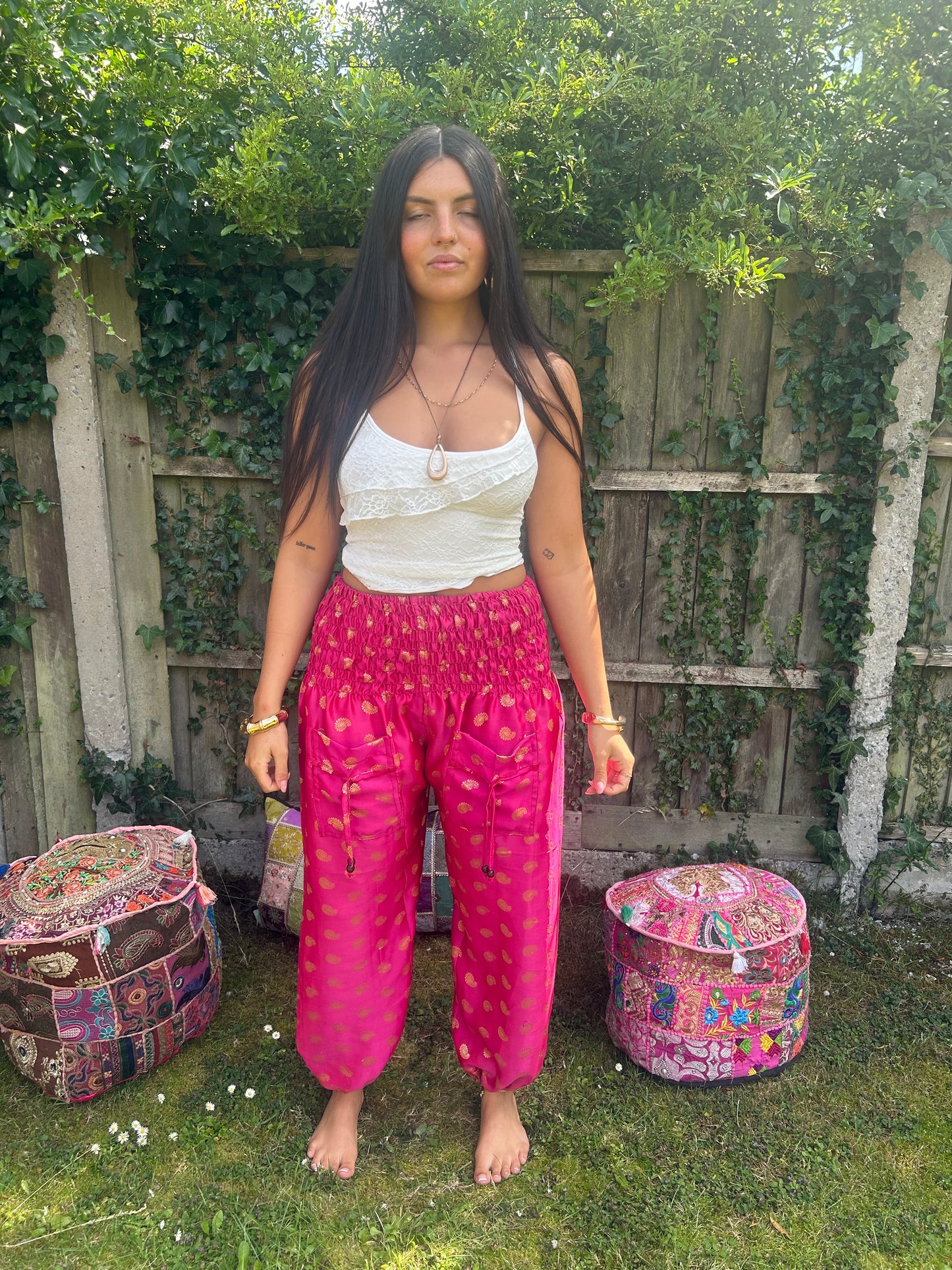 Star 🌟 Recycled sari silk luxe harem pants