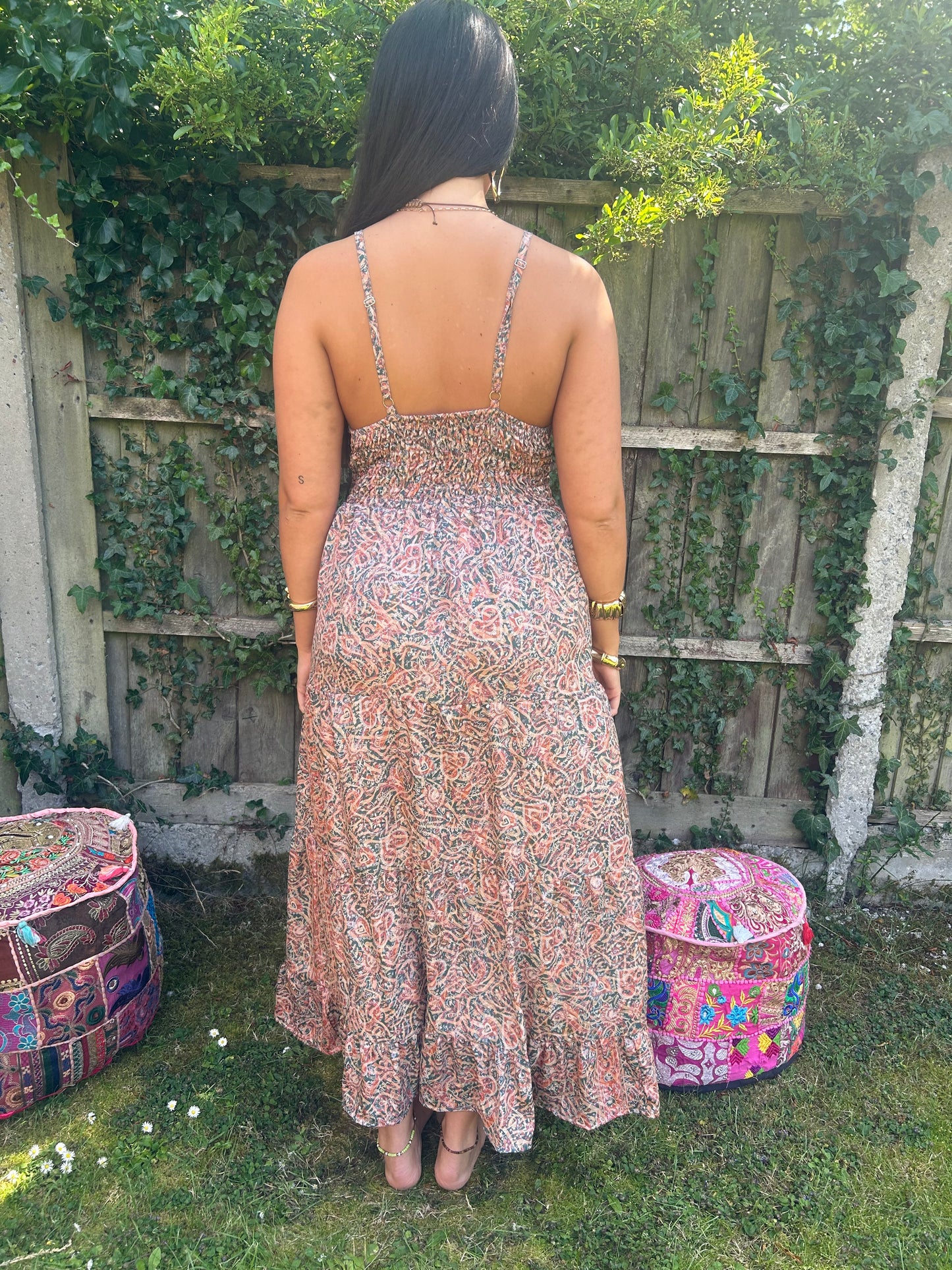 Moksha 🙏Recycled Sari Silk Stappy Maxi Dress