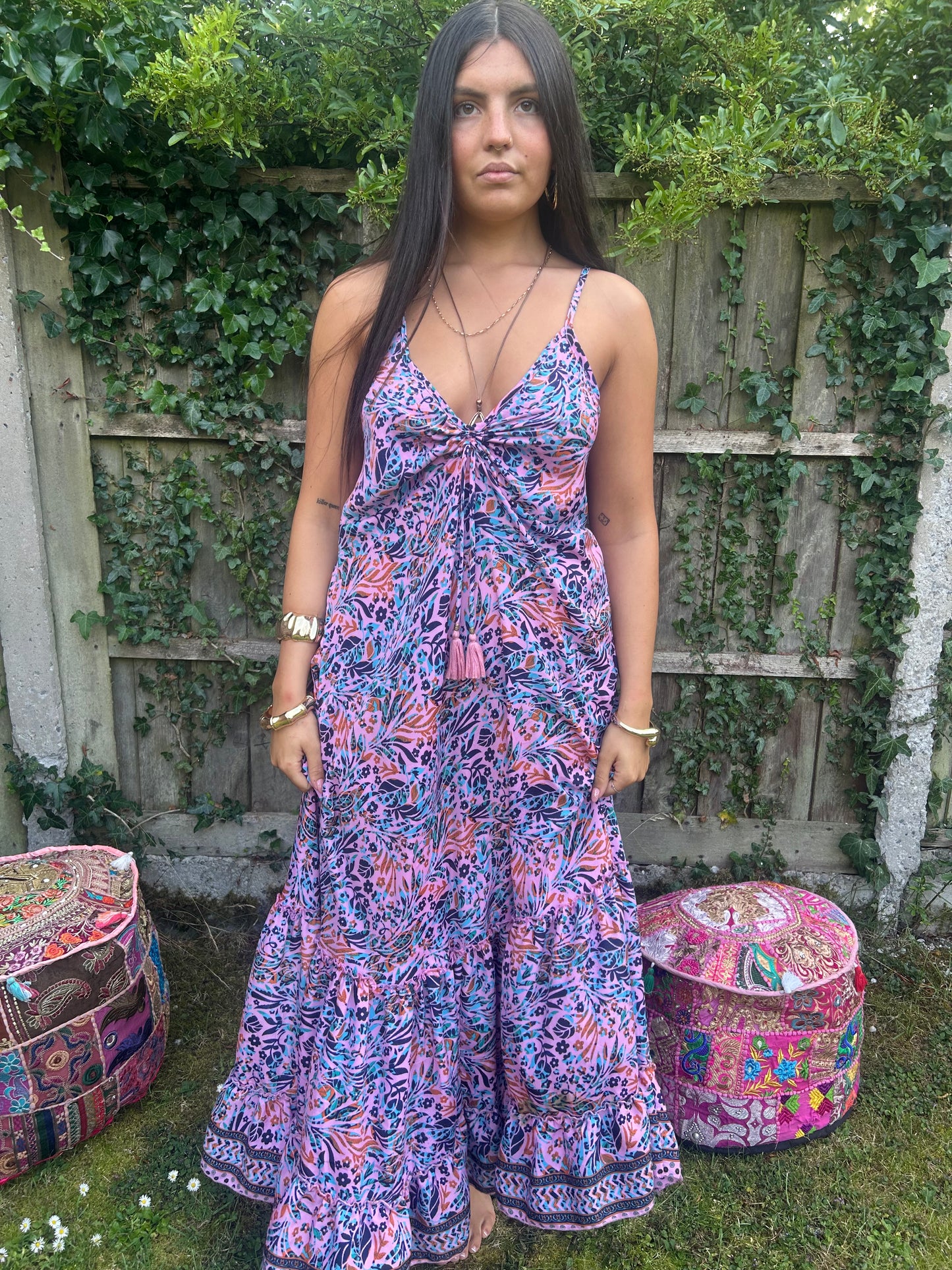 Moksha 🙏Recycled Sari Silk Stappy Maxi Dress