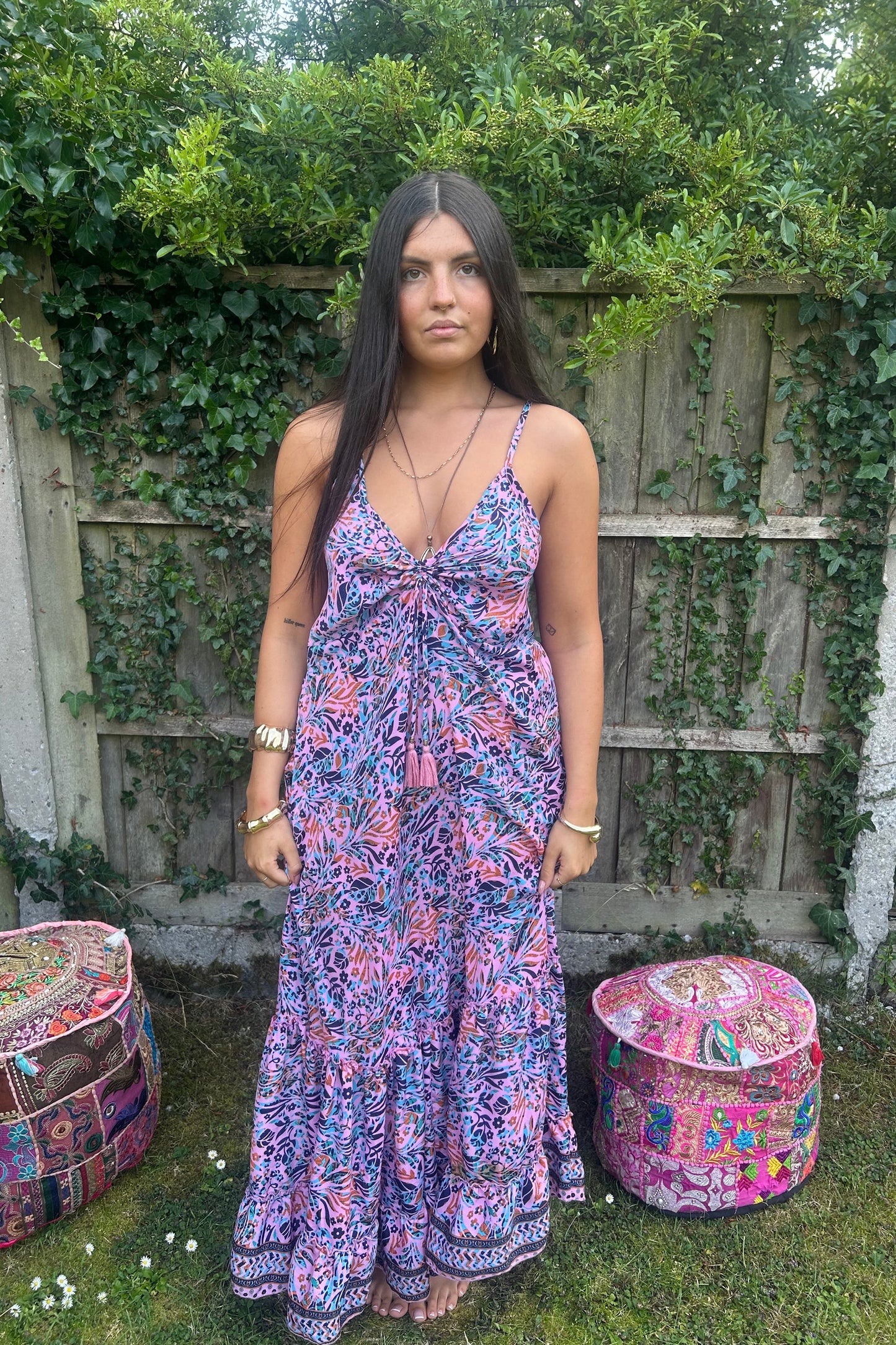 Moksha 🙏Recycled Sari Silk Stappy Maxi Dress