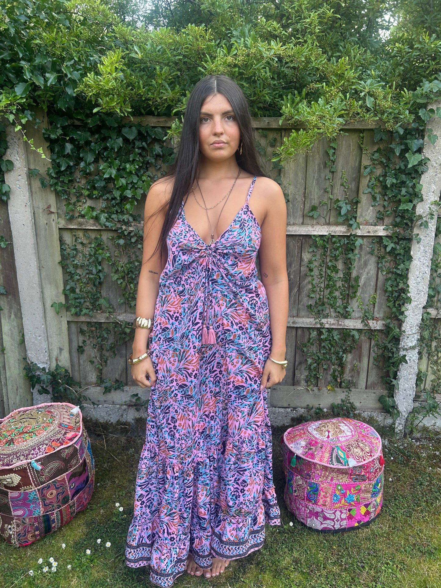 Moksha 🙏Recycled Sari Silk Stappy Maxi Dress