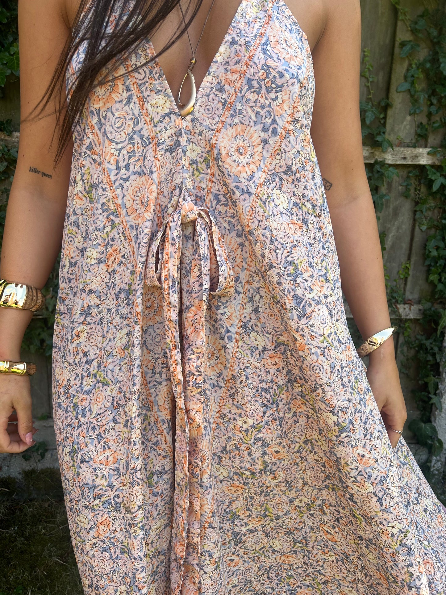 Glow 🙏Recycled sari silk strappy dress