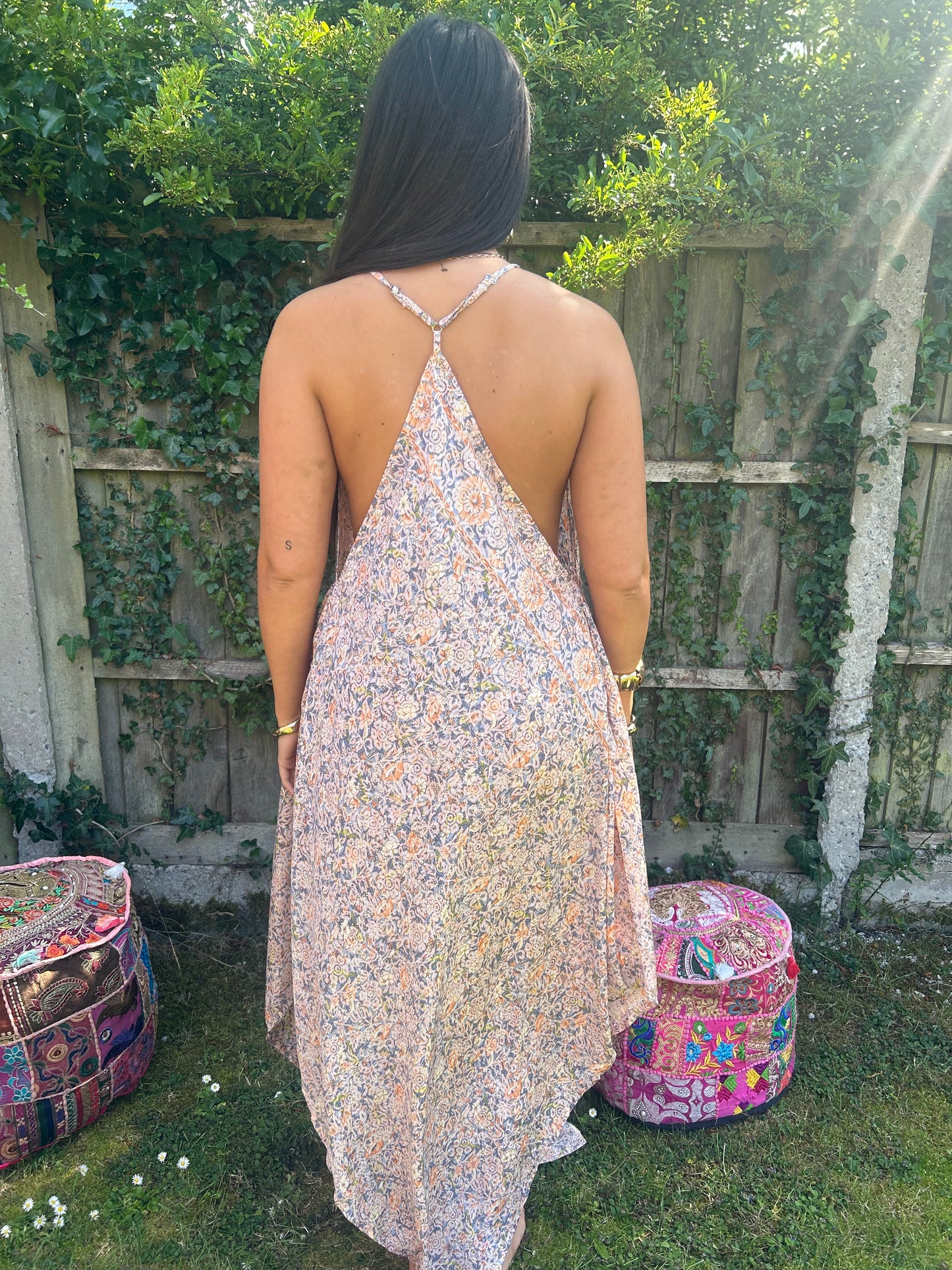 Glow 🙏Recycled sari silk strappy dress