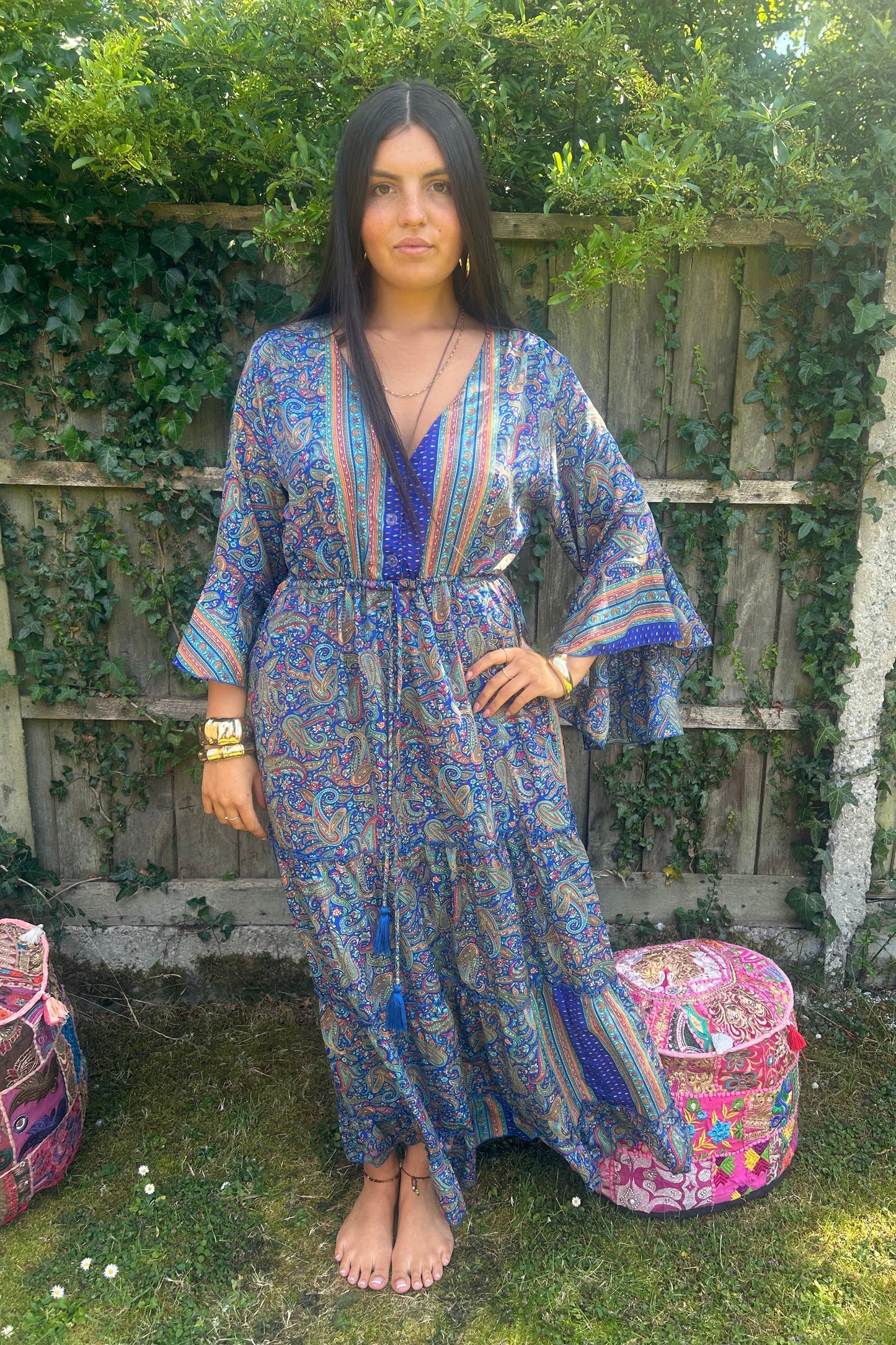 Gypsy Recycled Sari Silk Maxi Dress