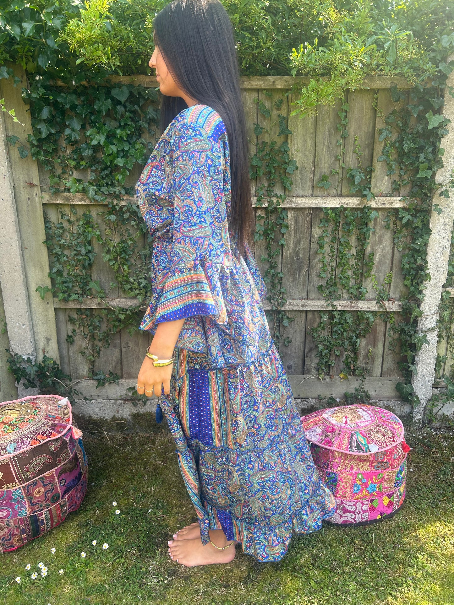 Gypsy Recycled Sari Silk Maxi Dress