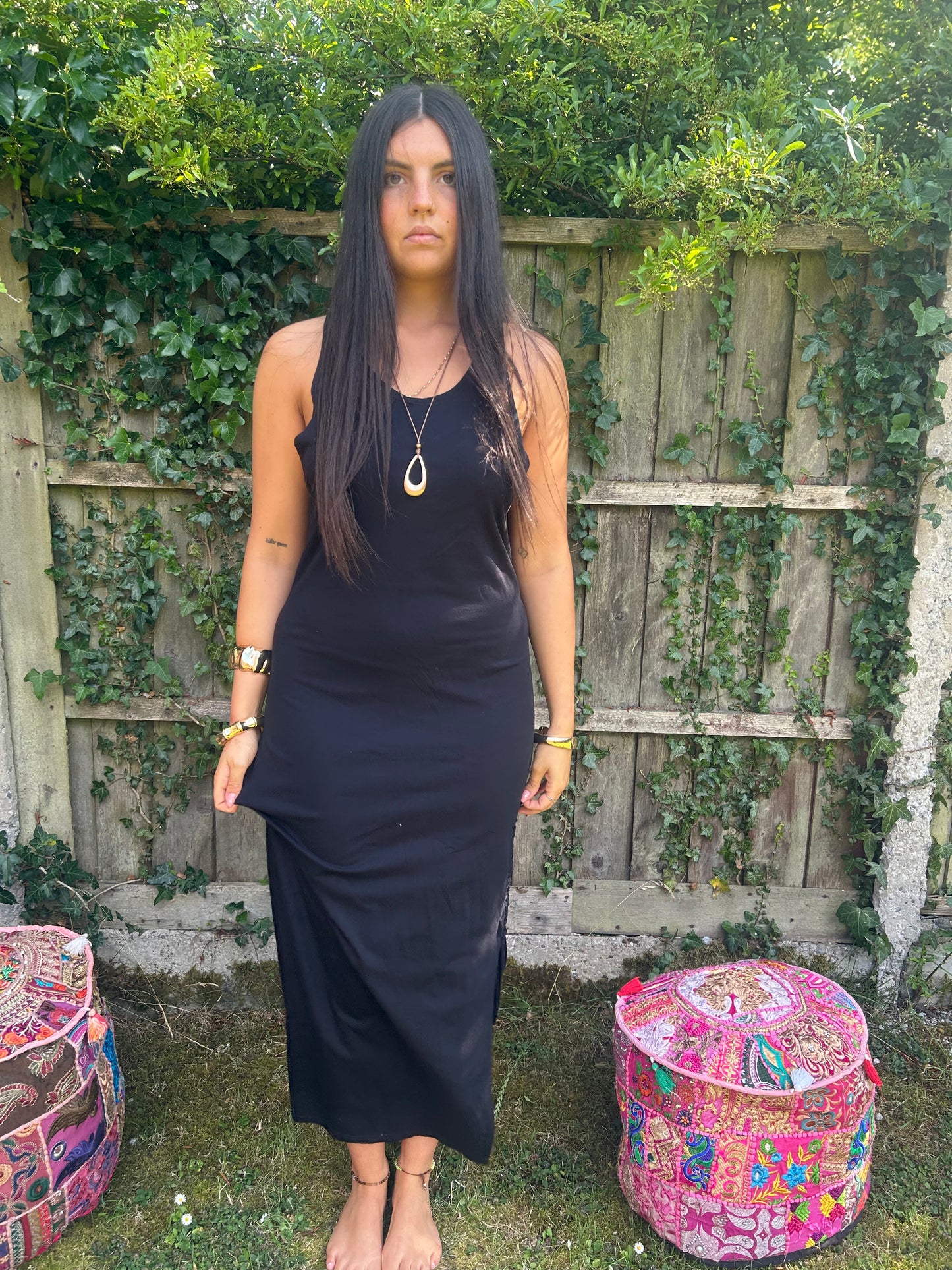 Organic Cotton hand tied Macrame Maxi dress