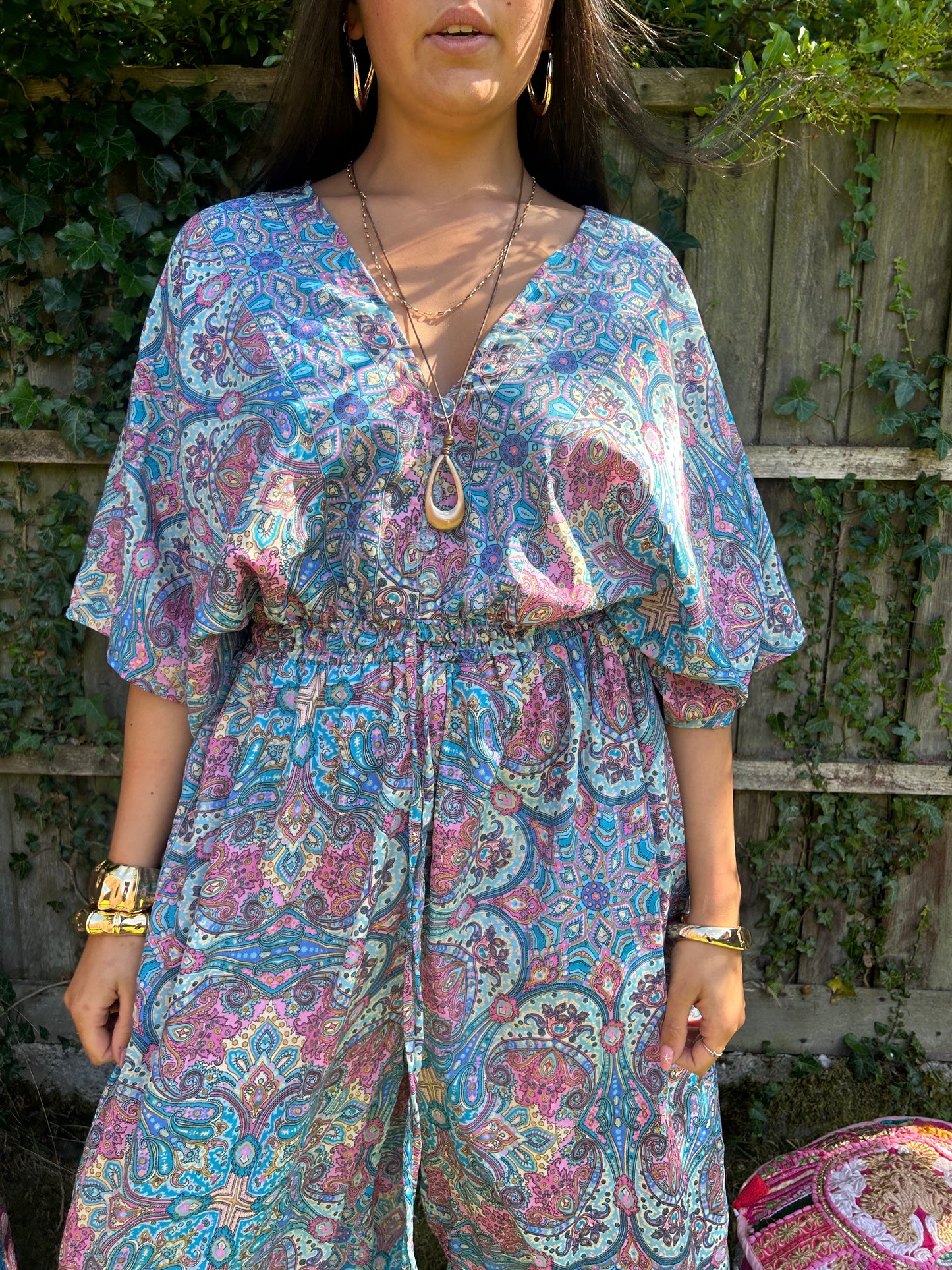 Namaste Recycled Sari Silk Palazzo Jumpsuit